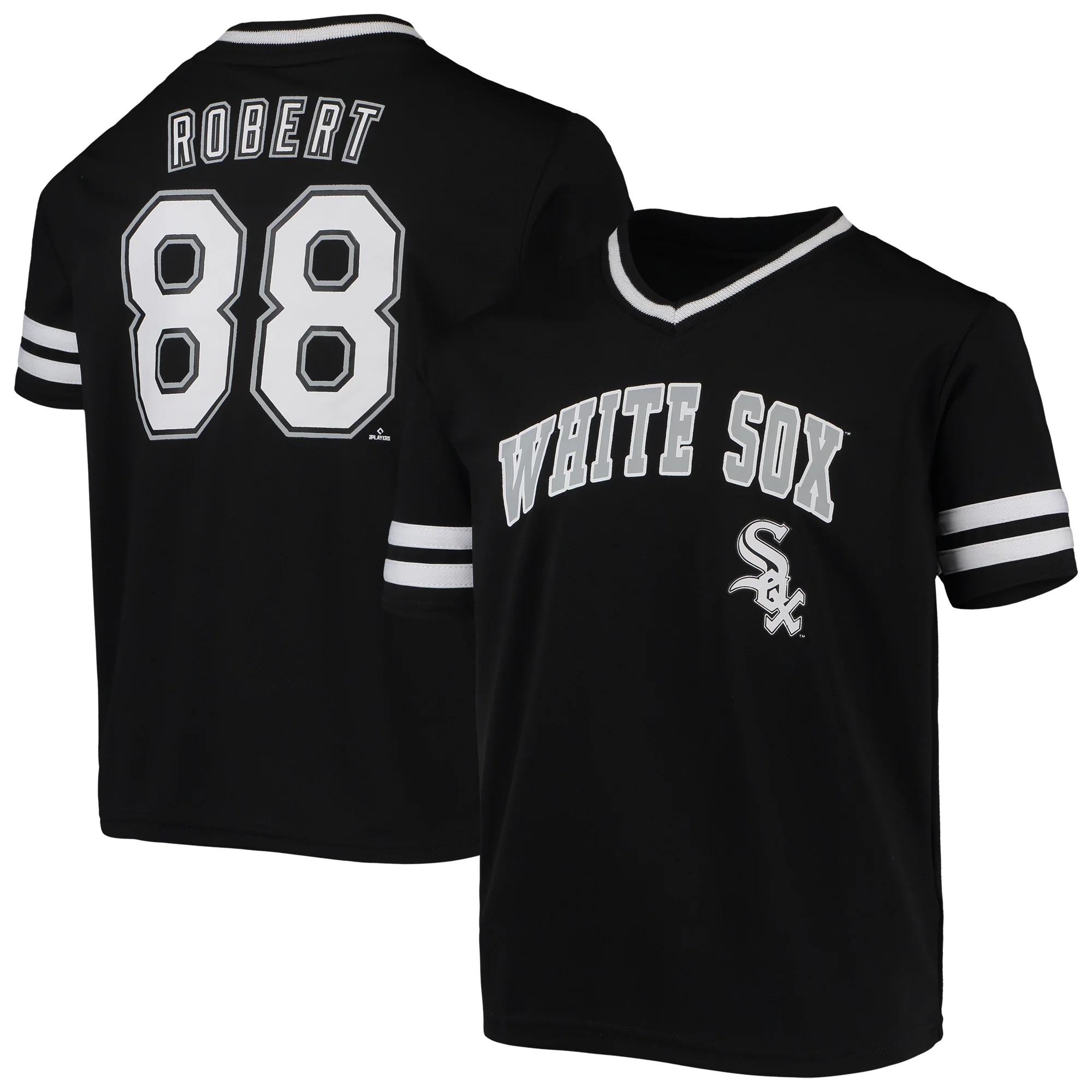 Youth Luis Robert Black Chicago White Sox Player Logo Jersey