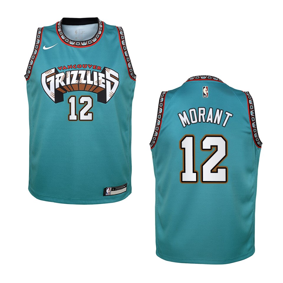 Youth Memphis Grizzlies #12 Ja Morant Hardwood Classics Swingman Jersey - Teal