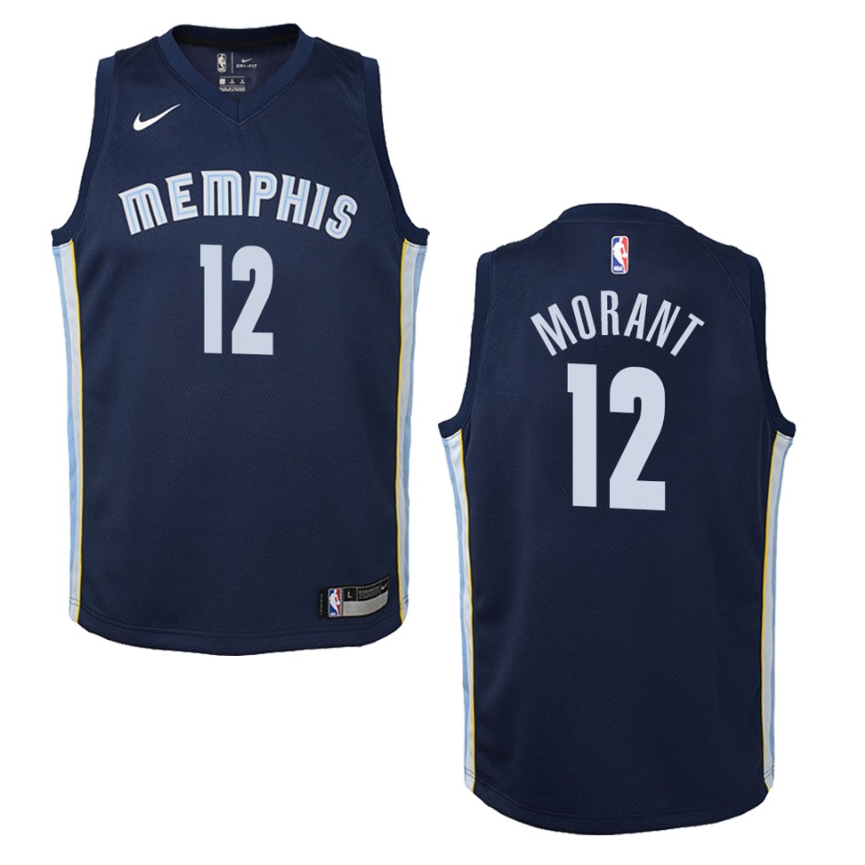 Youth Memphis Grizzlies #12 Ja Morant Icon Swingman Jersey - Navy