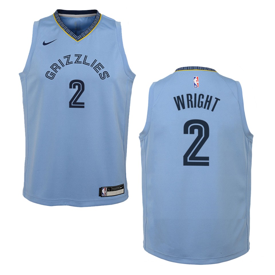 Youth Memphis Grizzlies #2 Delon Wright Statement Swingman Jersey - Blue