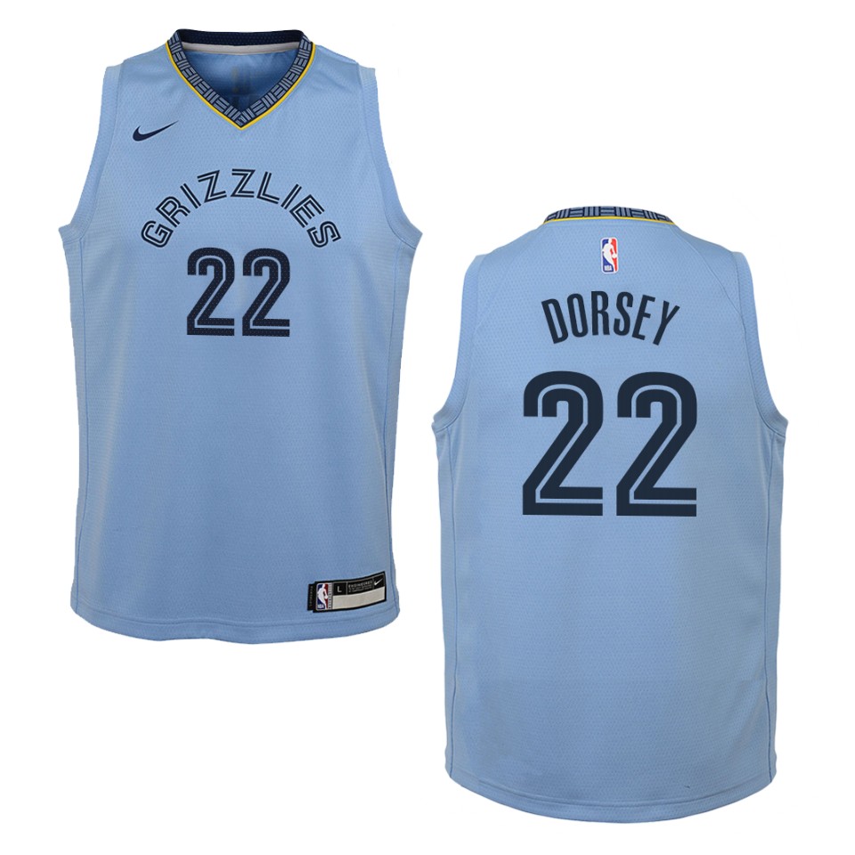 Youth Memphis Grizzlies #22 Tyler Dorsey Statement Swingman Jersey - Blue