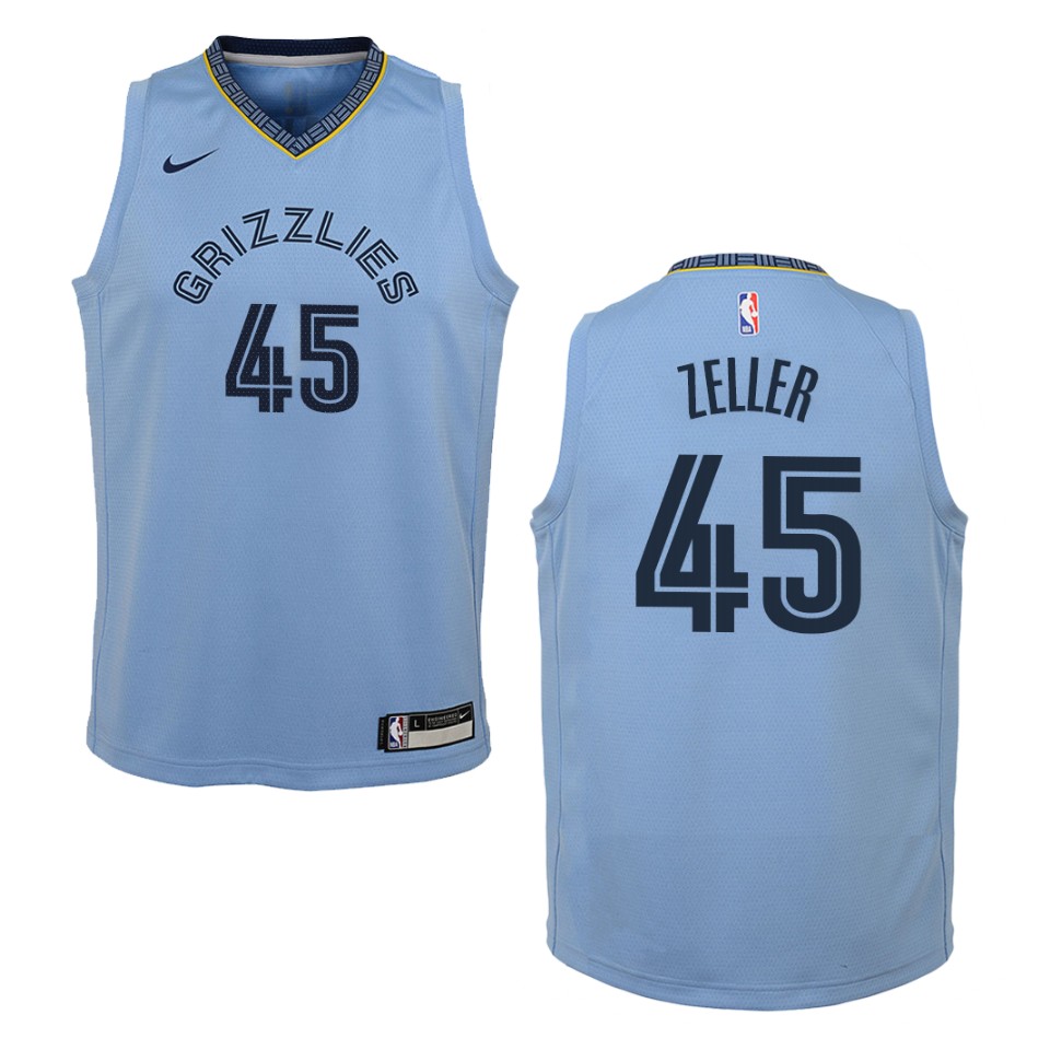 Youth Memphis Grizzlies #45 Tyler Zeller Statement Swingman Jersey - Blue