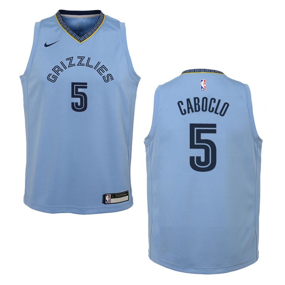 Youth Memphis Grizzlies #5 Bruno Caboclo Statement Swingman Jersey - Navy