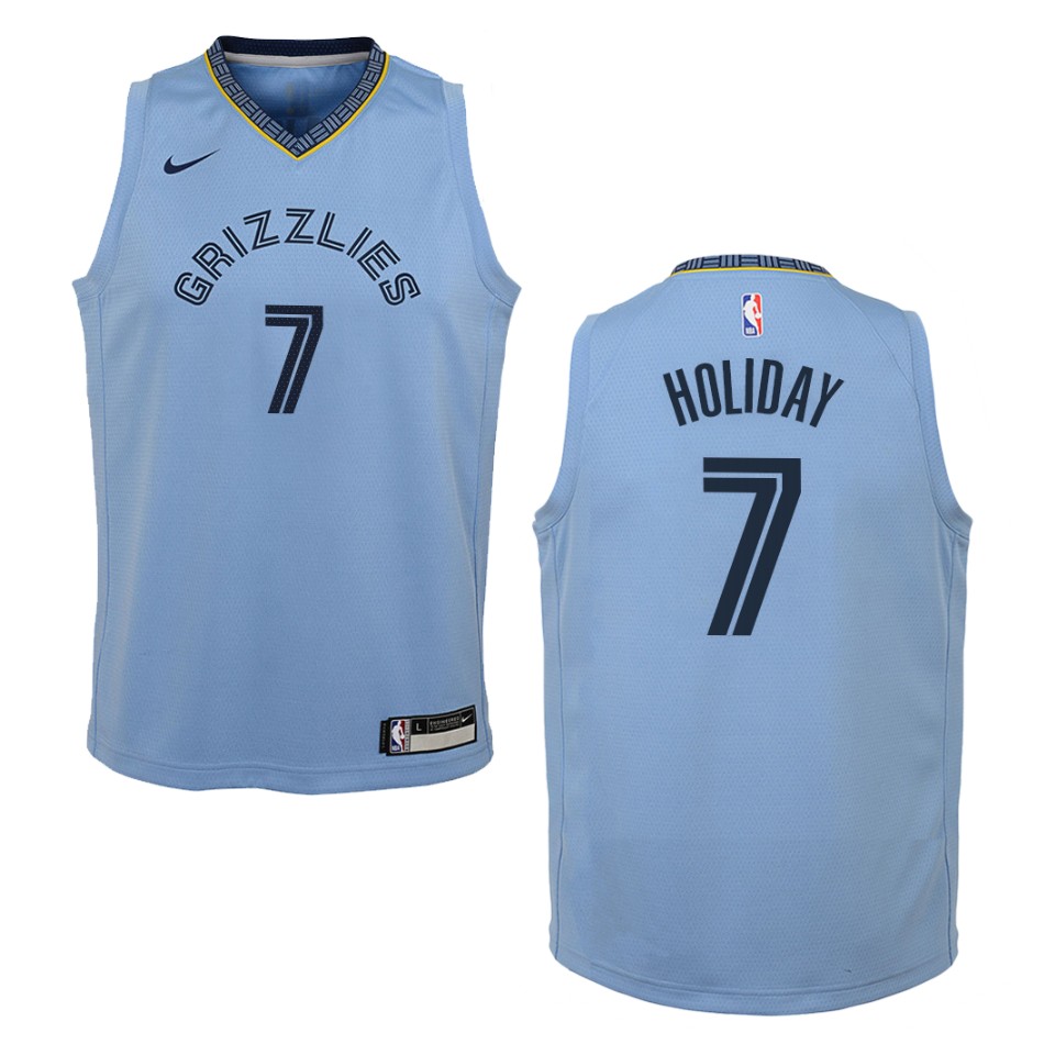 Youth Memphis Grizzlies #7 Justin Holiday Statement Swingman Jersey - Blue