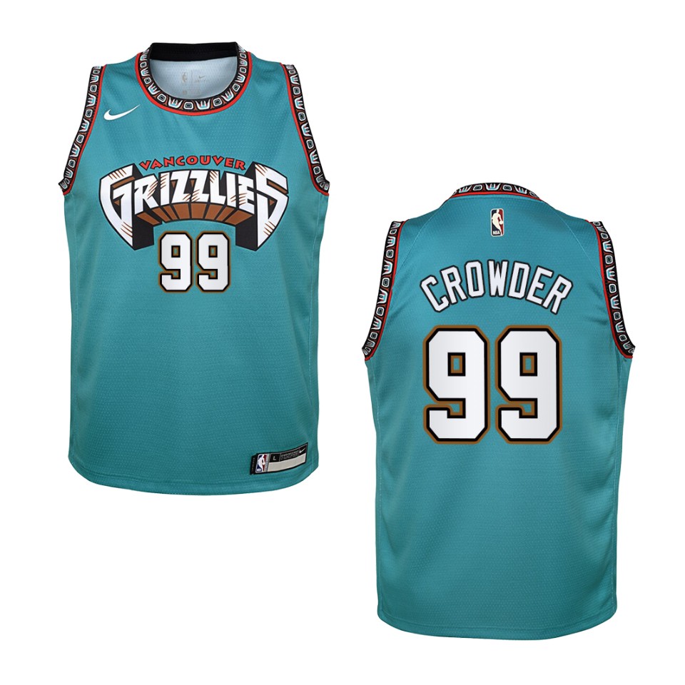 Youth Memphis Grizzlies #99 Jae Crowder Hardwood Classics Swingman Jersey - Teal