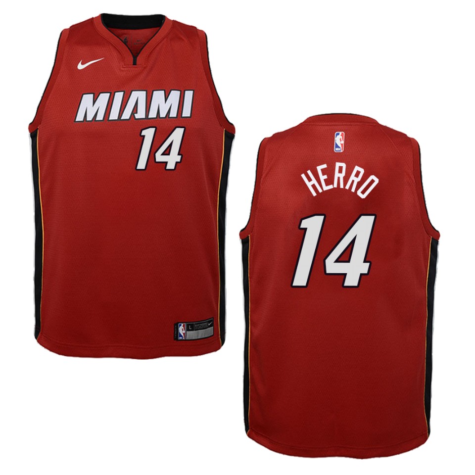 Youth Miami Heat #14 Tyler Herro Statement Swingman Jersey - Red