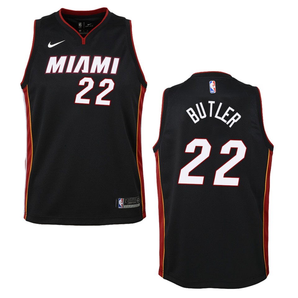 Youth Miami Heat #22 Jimmy Butler Icon Swingman Jersey - Black