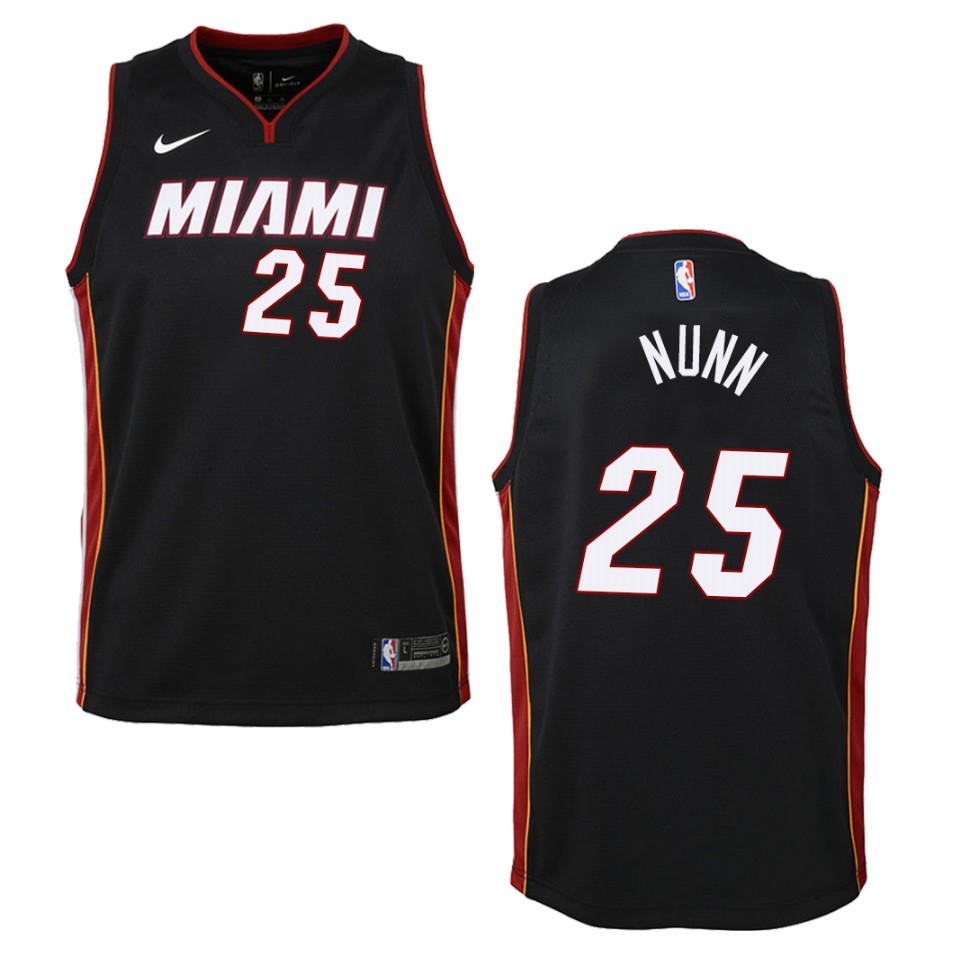 Youth Miami Heat #25 Kendrick Nunn Icon Swingman Jersey - Black