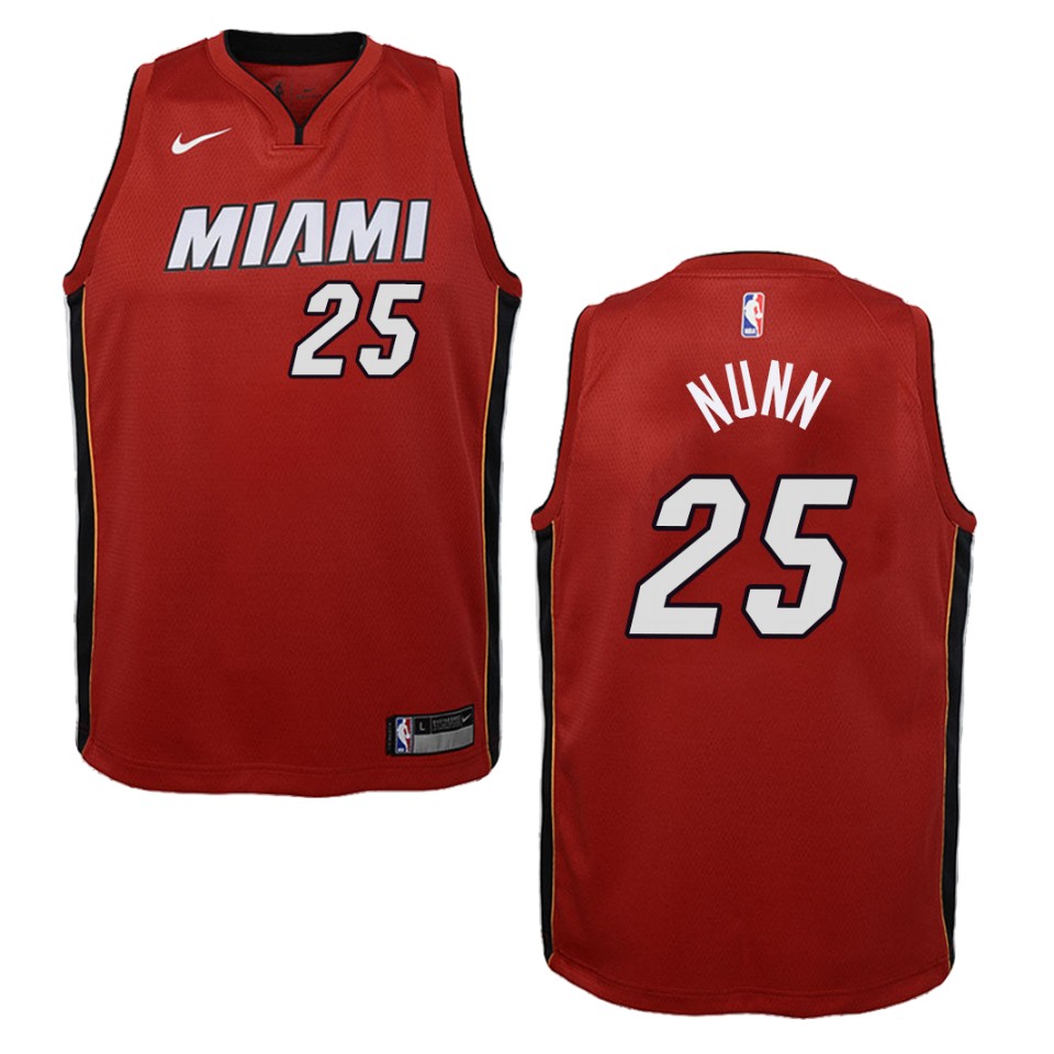 Youth Miami Heat #25 Kendrick Nunn Statement Swingman Jersey - Red