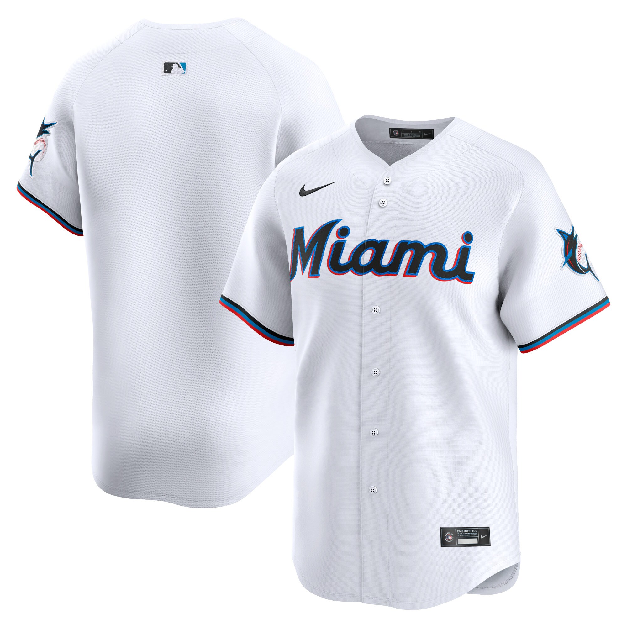 Youth Miami Marlins White Home Limited Jersey 