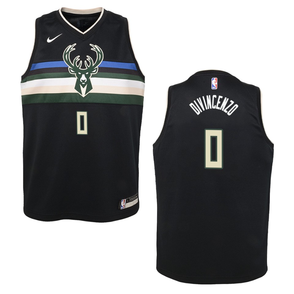 Youth Milwaukee Bucks #0 Donte Divincenzo Statement Swingman Jersey - Black