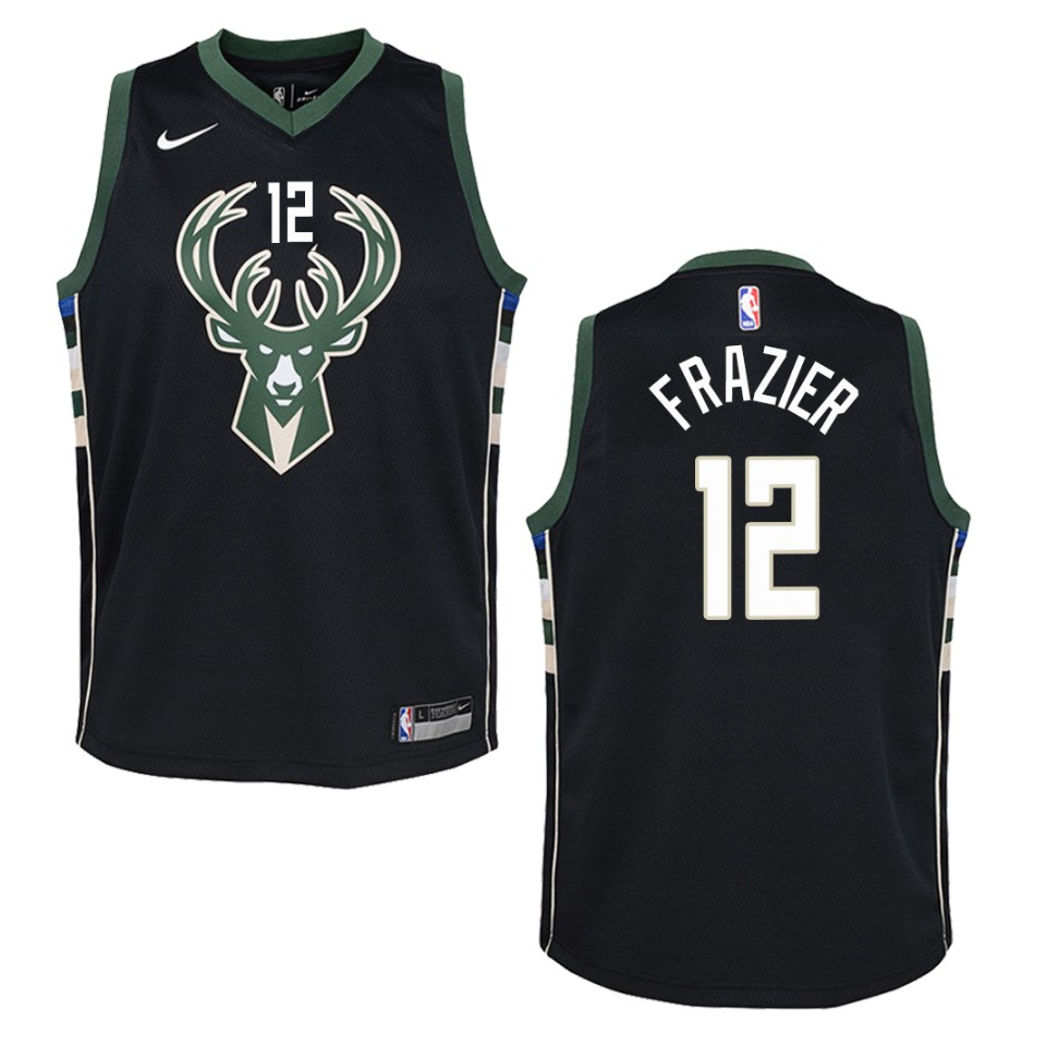 Youth Milwaukee Bucks #12 Tim Frazier Statement Swingman Jersey - Black