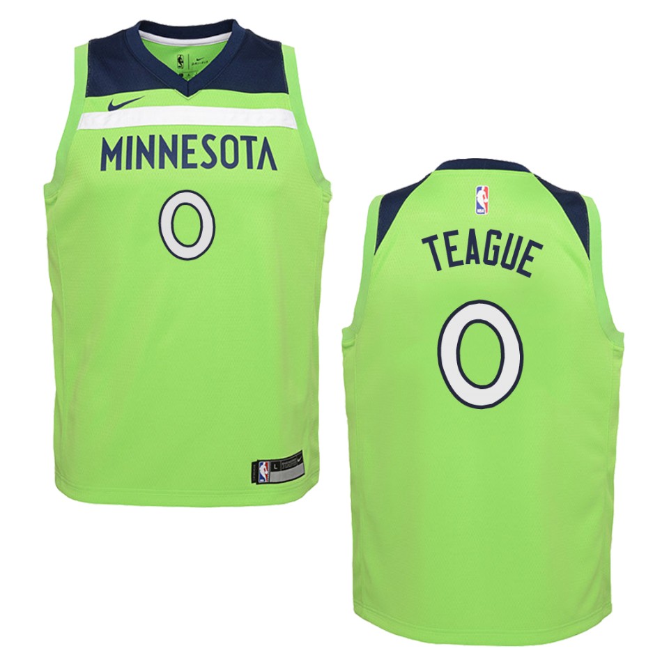 Youth Minnesota Timberwolves #0 Jeff Teague Statement Swingman Jersey - Green