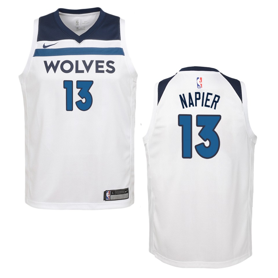 Youth Minnesota Timberwolves #13 Shabazz Napier Association Swingman Jersey - White