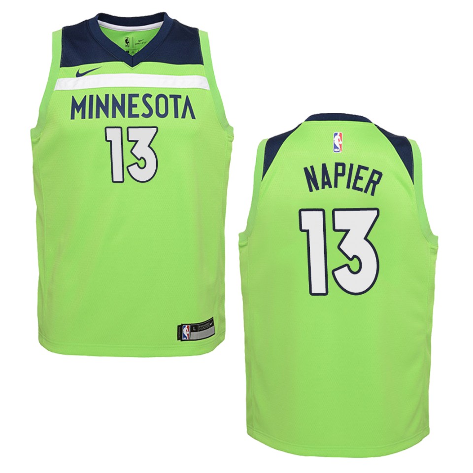 Youth Minnesota Timberwolves #13 Shabazz Napier Statement Swingman Jersey - Green