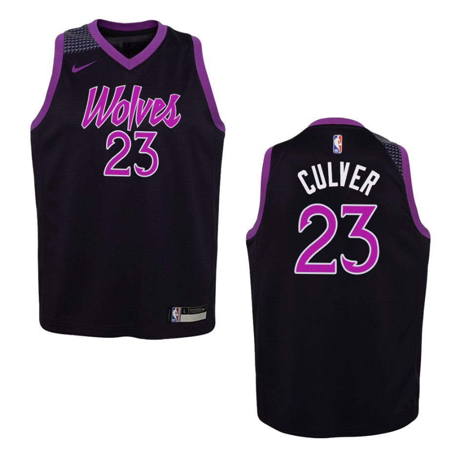 Youth Minnesota Timberwolves #23 Jarrett Culver City Swingman Jersey - Purple
