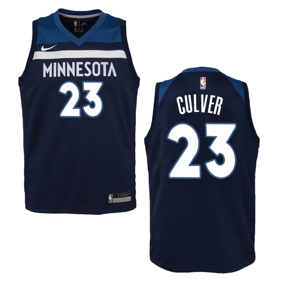 Youth Minnesota Timberwolves #23 Jarrett Culver Icon Swingman Jersey - Navy