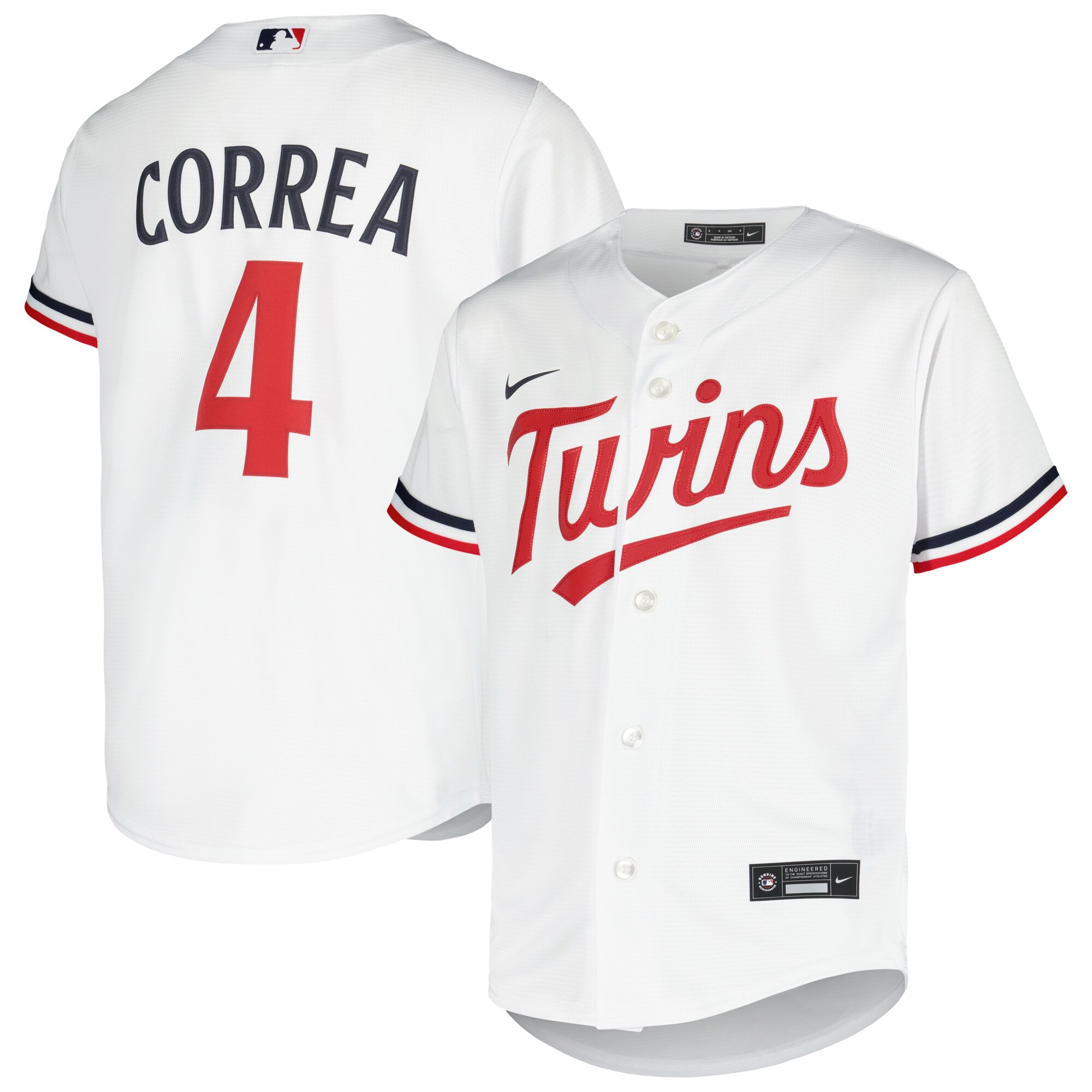 Youth Minnesota Twins Carlos Correa White Alternate Player Jersey 