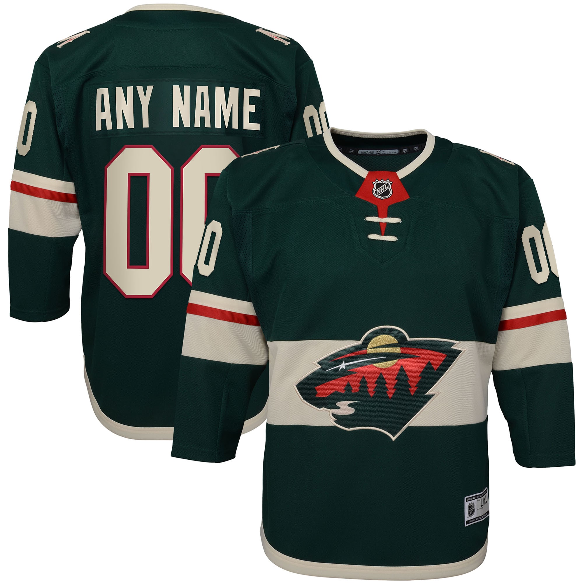 Youth Minnesota Wild Green Home Premier Custom Jersey - JS344 