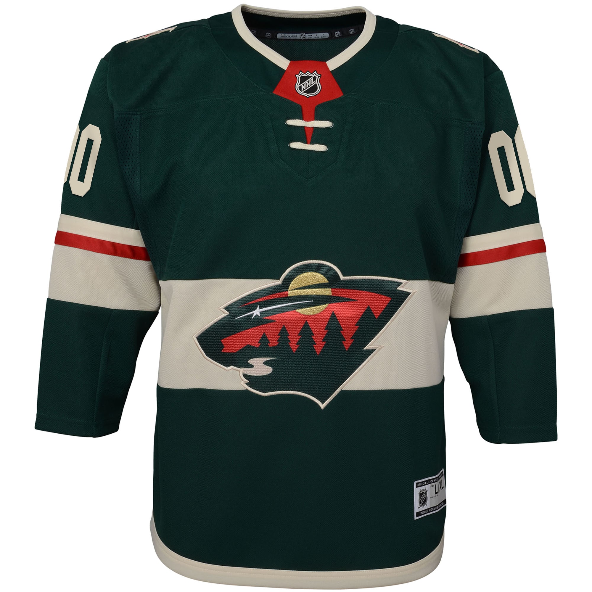 Alternative view of Youth Minnesota Wild Green Home Premier Custom Jersey - JS344 