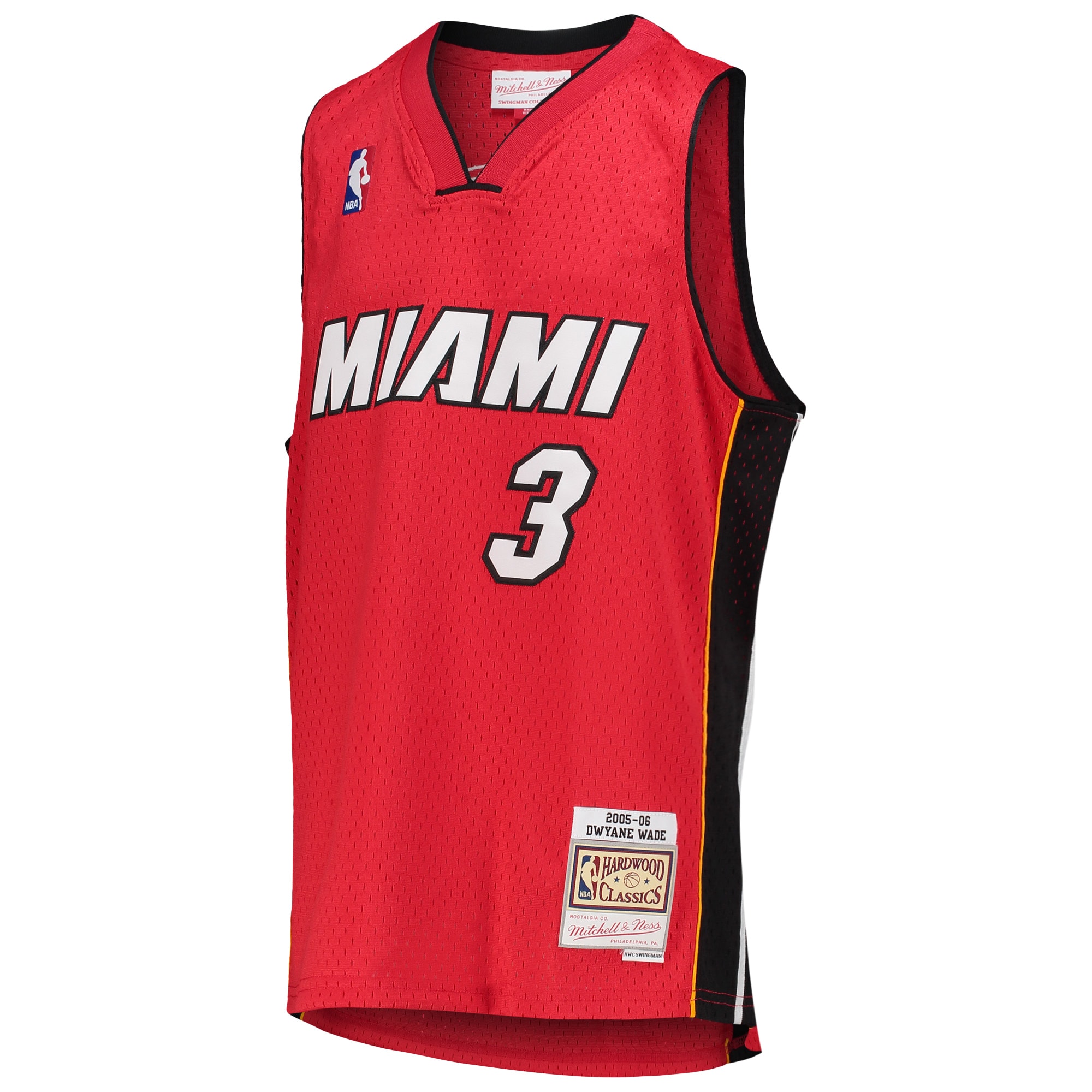 Alternative view of Youth Mitchell & Ness Dwyane Wade Red Miami Heat 2005/06 Hardwood Classics Swingman Jersey - JS552 