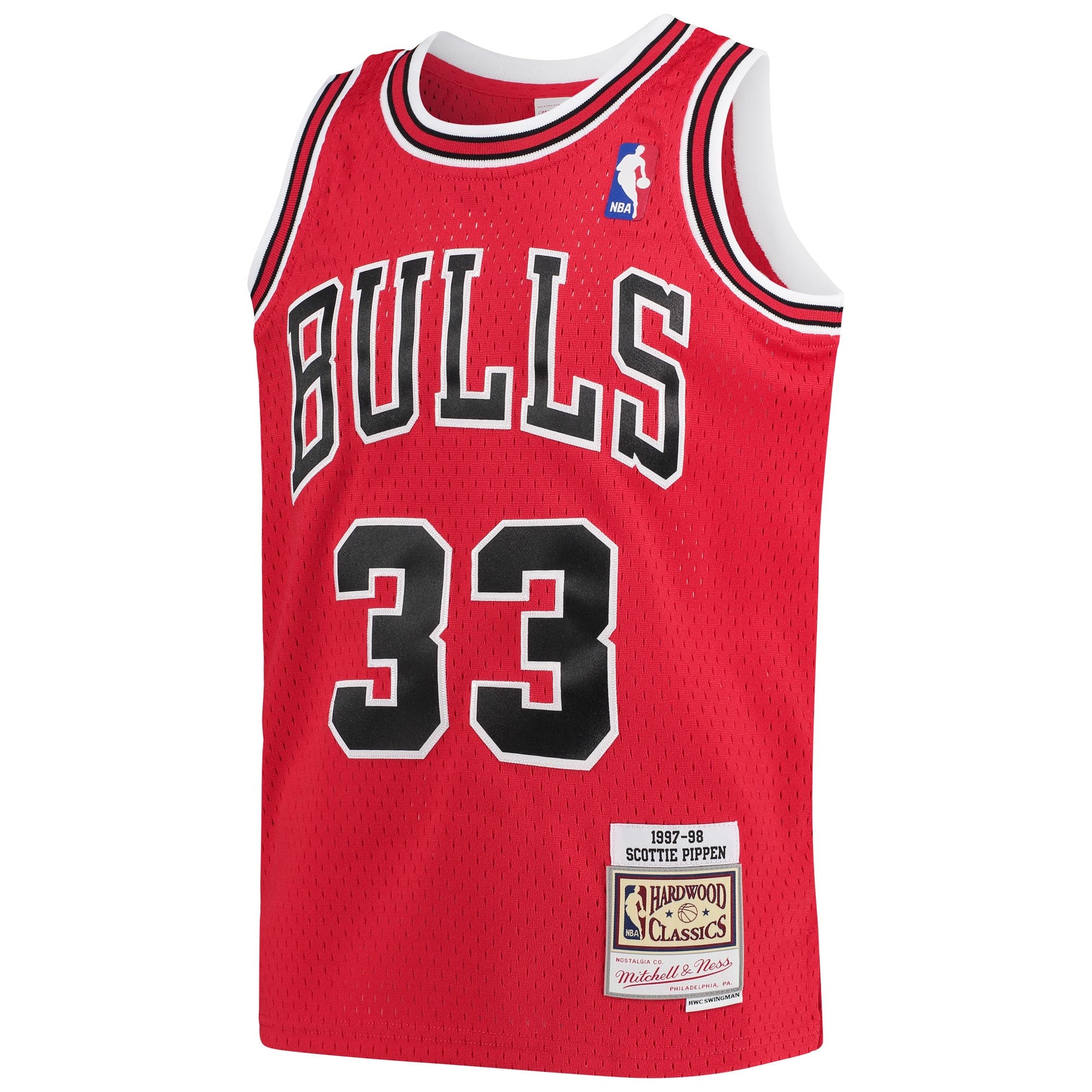 Alternative view of Youth Mitchell & Ness Scottie Pippen Red Chicago Bulls 1997-98 Hardwood Classics Swingman Jersey - JS667 