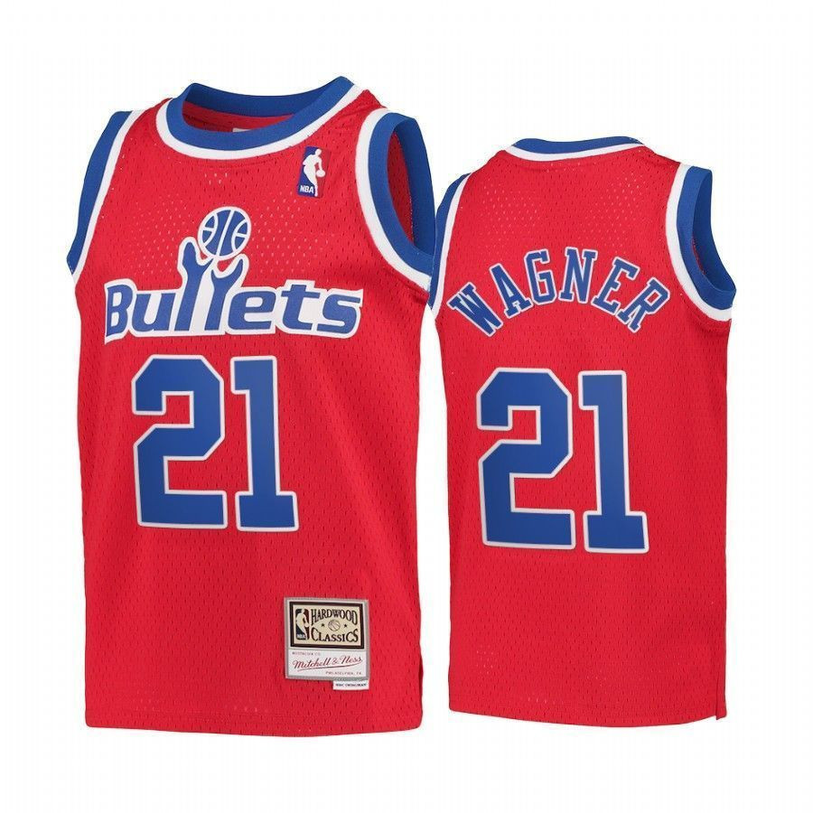 Youth Moritz Wagner Washington Wizards Kids Red Hardwood Classics Jersey - JS473
