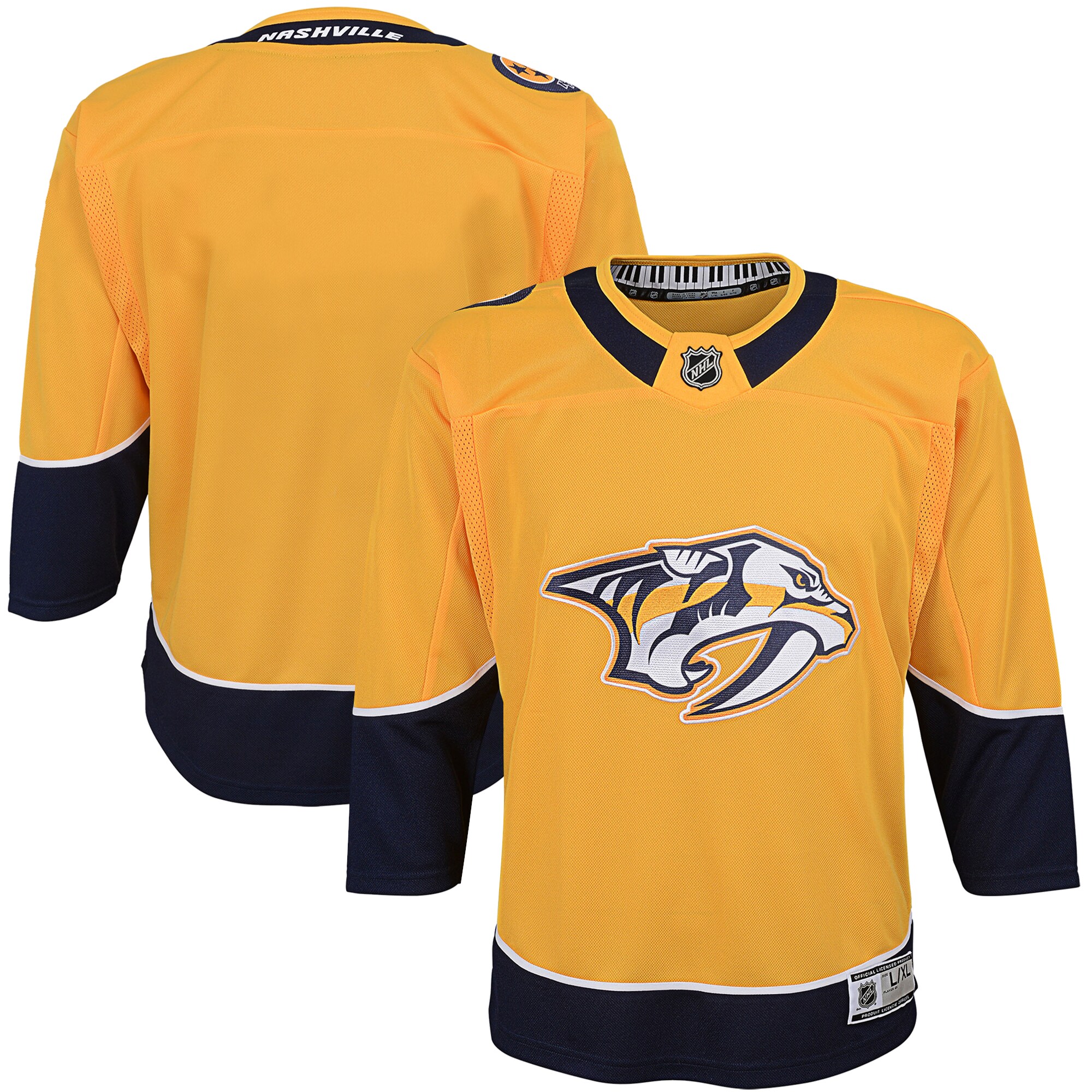 Youth Nashville Predators Yellow Home Premier Blank Jersey - JS589 