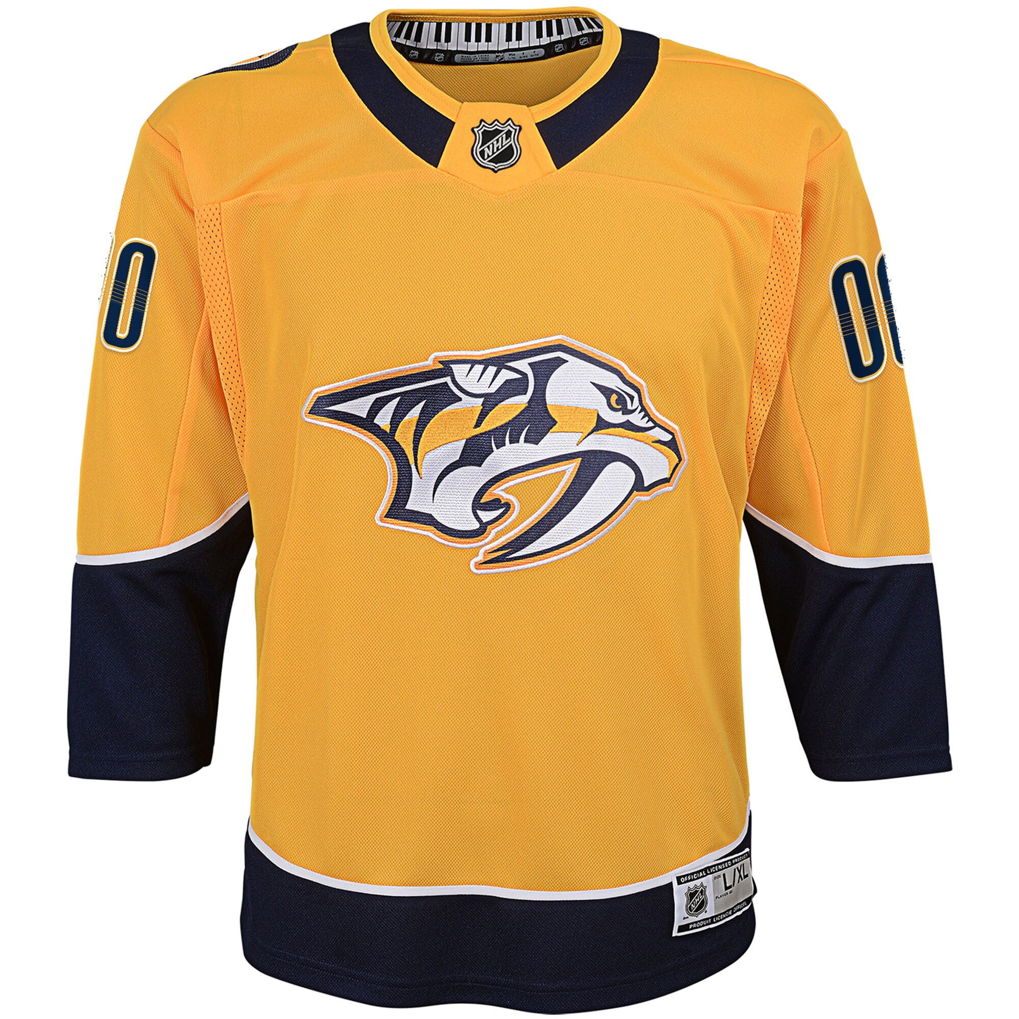 Alternative view of Youth Nashville Predators Yellow Home Premier Custom Jersey - JS159 