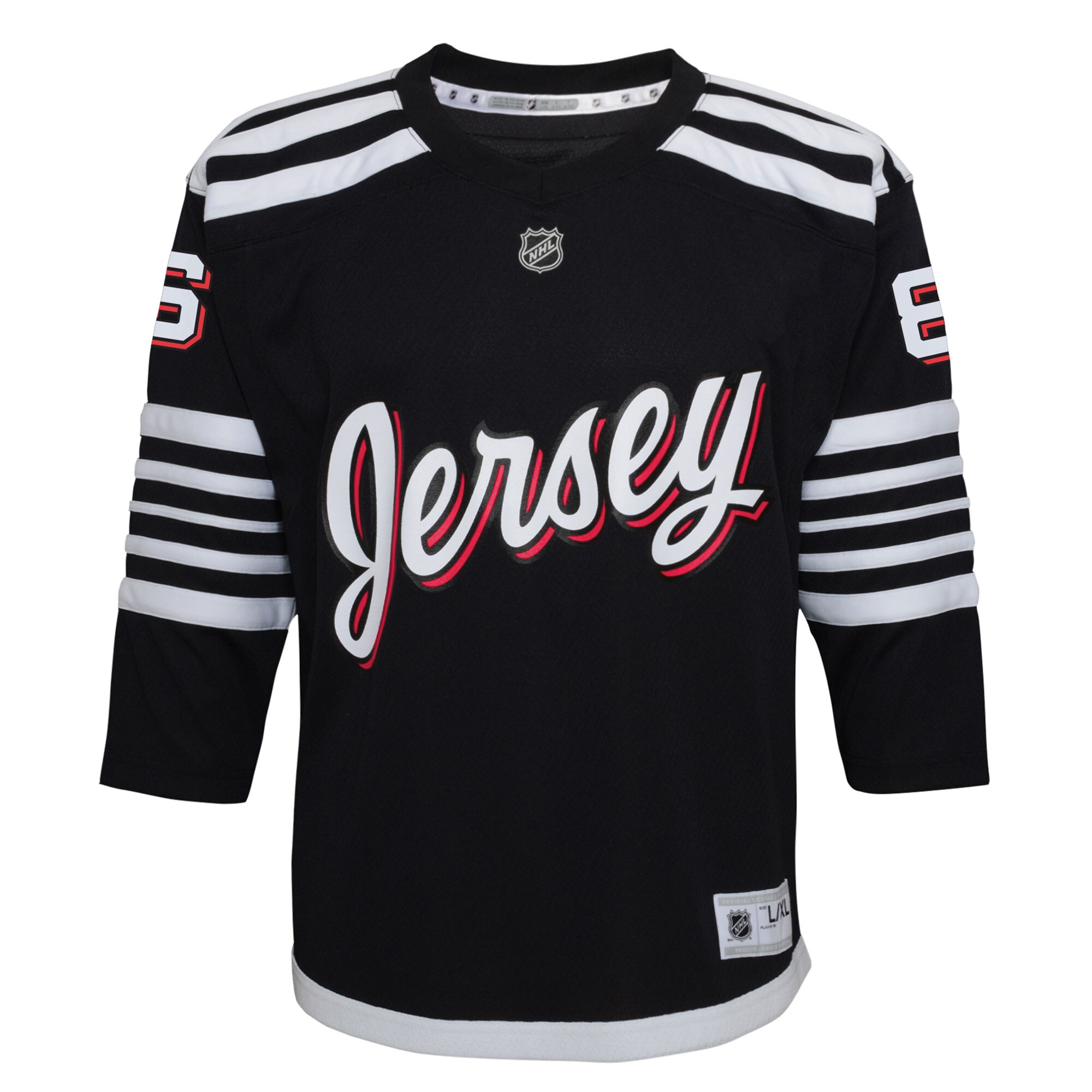 Alternative view of Youth New Jersey Devils Jack Hughes Black Alternate Player Jersey - JS372 