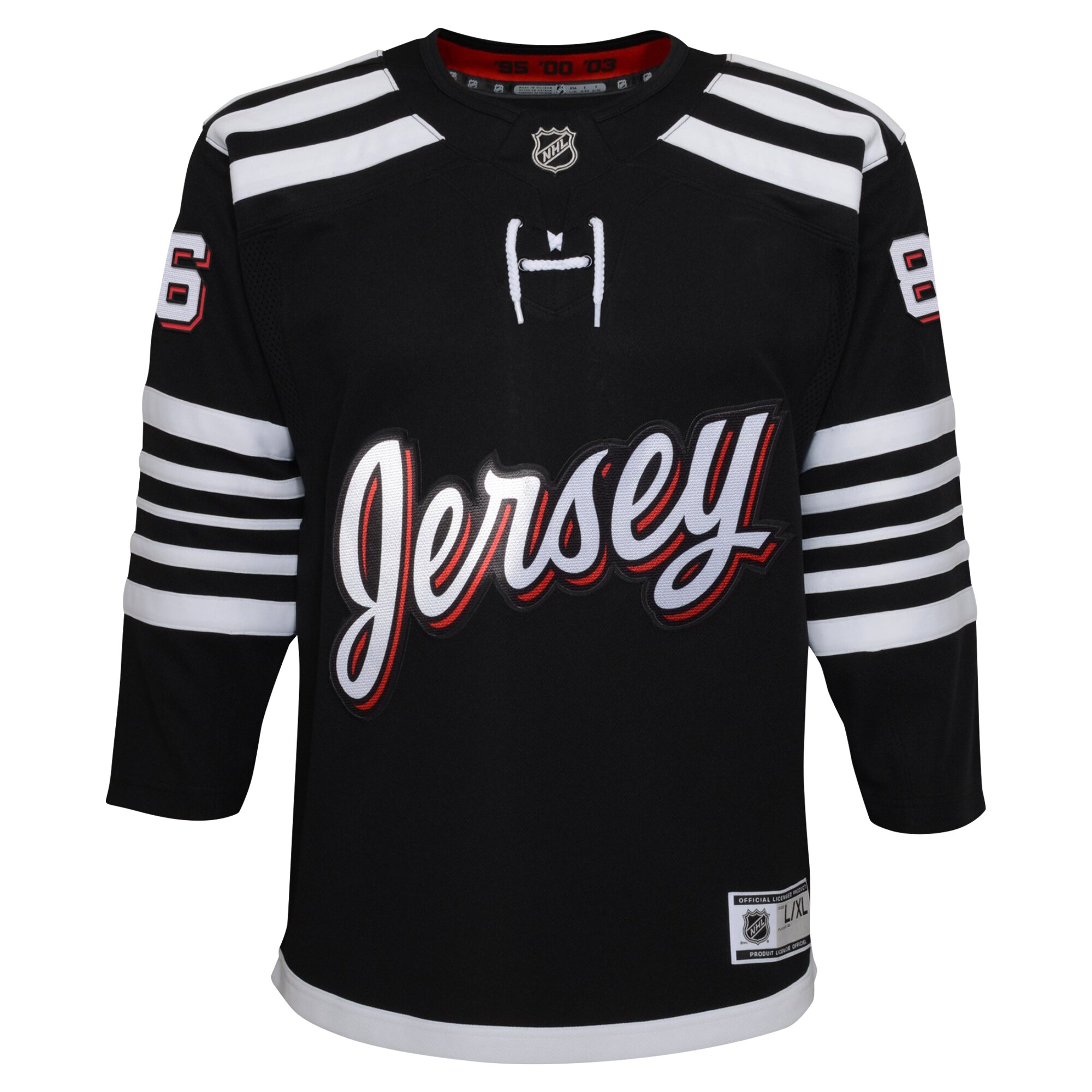 Alternative view of Youth New Jersey Devils Jack Hughes Black Alternate Premier Player Jersey - JS549 