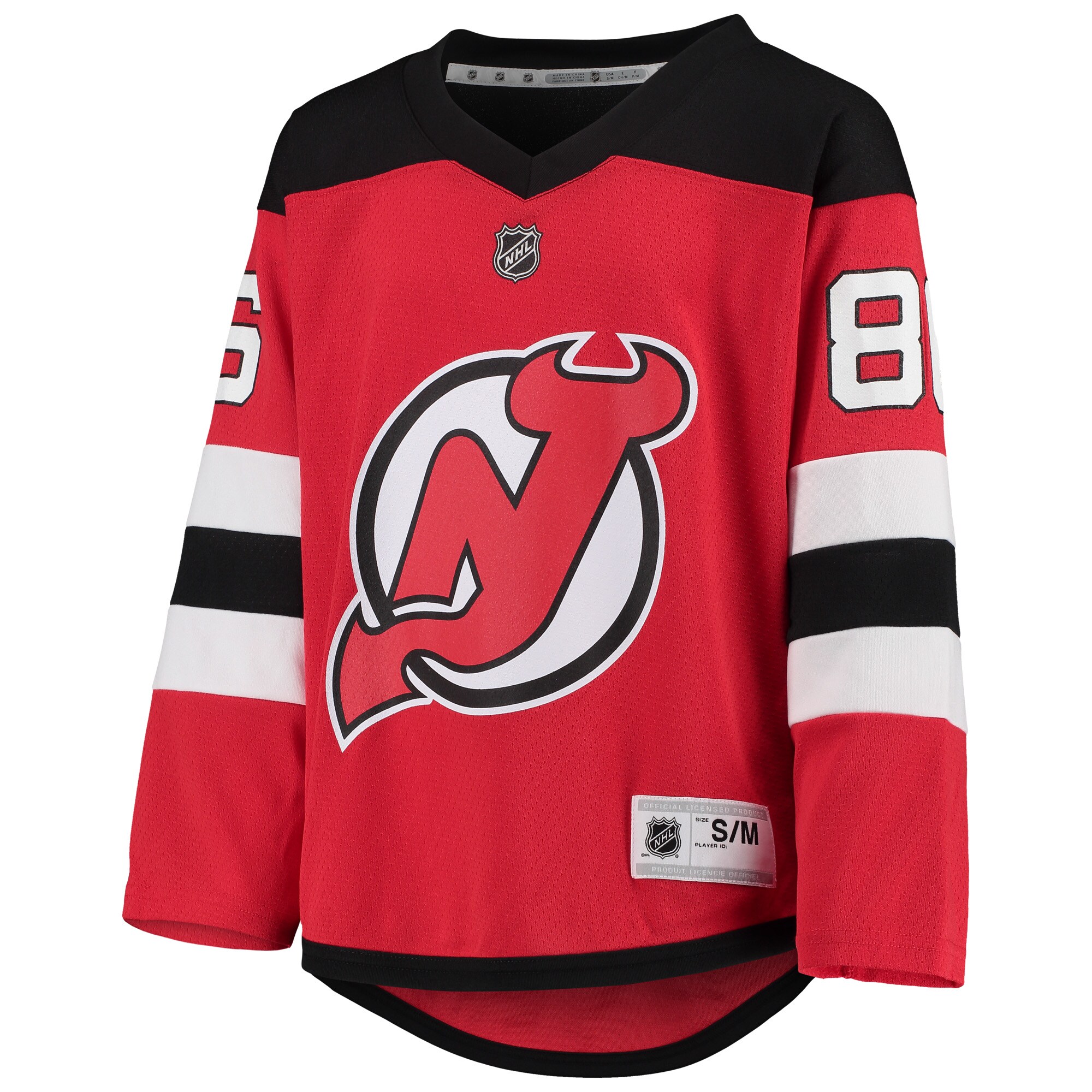 Alternative view of Youth New Jersey Devils Jack Hughes Red Home Player Jersey - JS878 