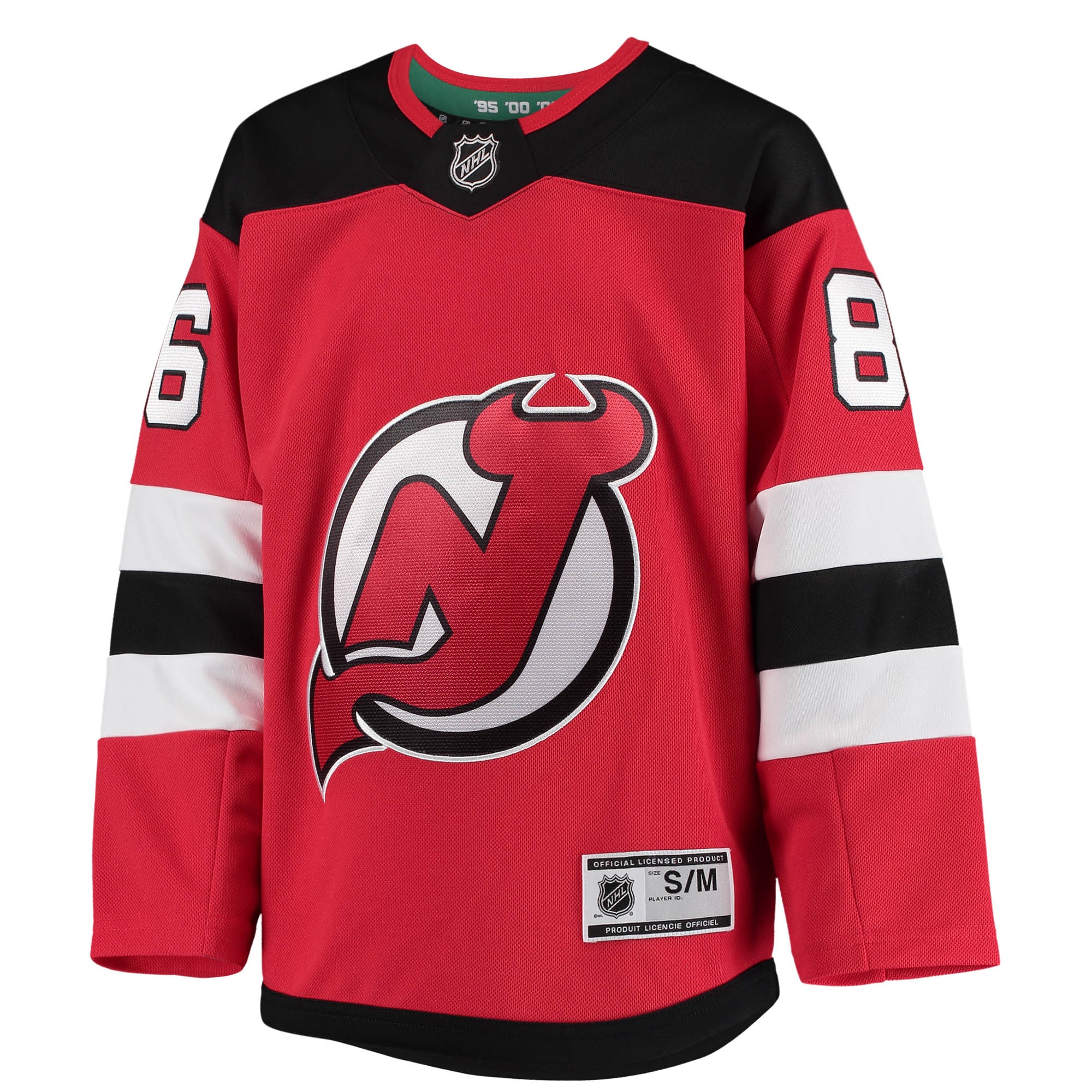Alternative view of Youth New Jersey Devils Jack Hughes Red Home Premier Player Jersey - JS348 