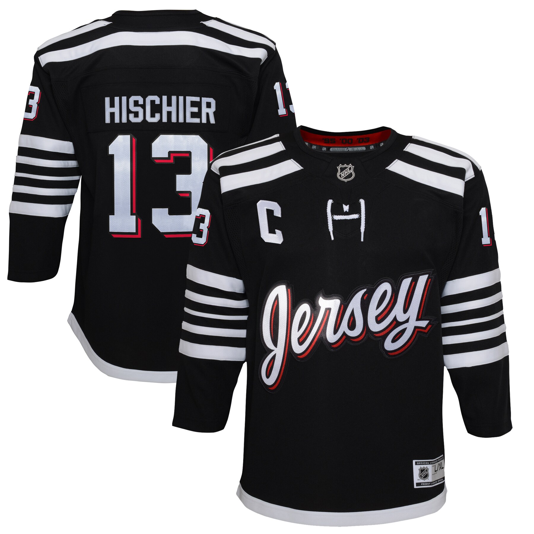 Youth New Jersey Devils Nico Hischier Black 2021/22 Alternate Premier Player Jersey - JS444 