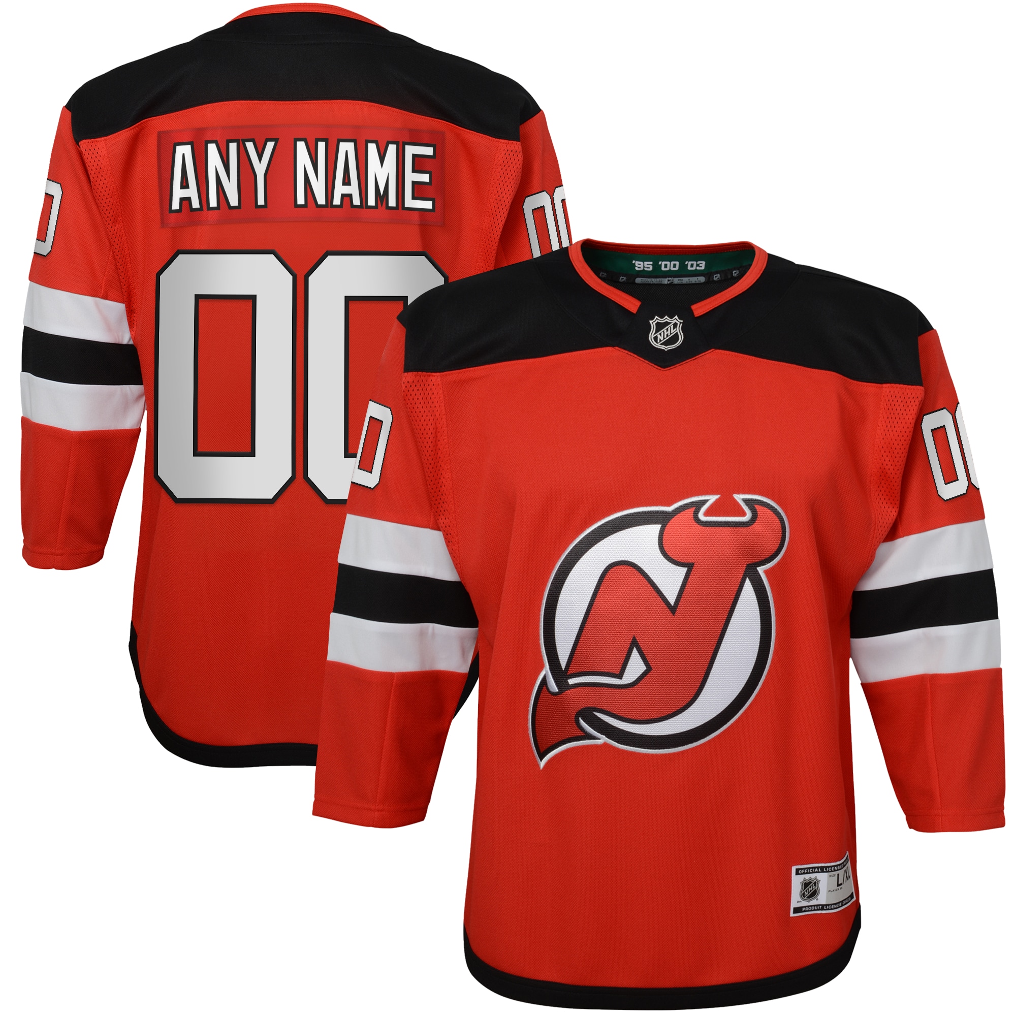Youth New Jersey Devils Red Home Premier Custom Jersey - JS711 