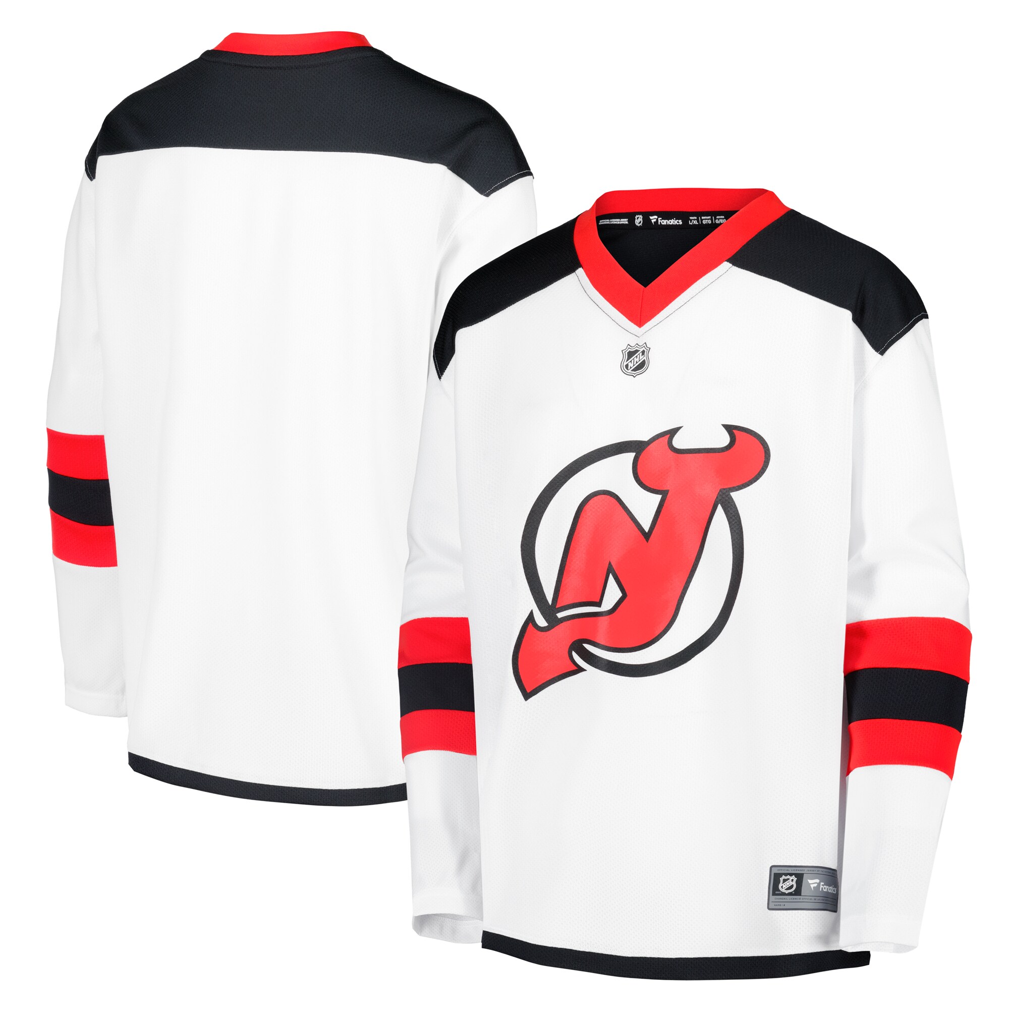 Youth New Jersey Devils White Away Blank Jersey - JS304 