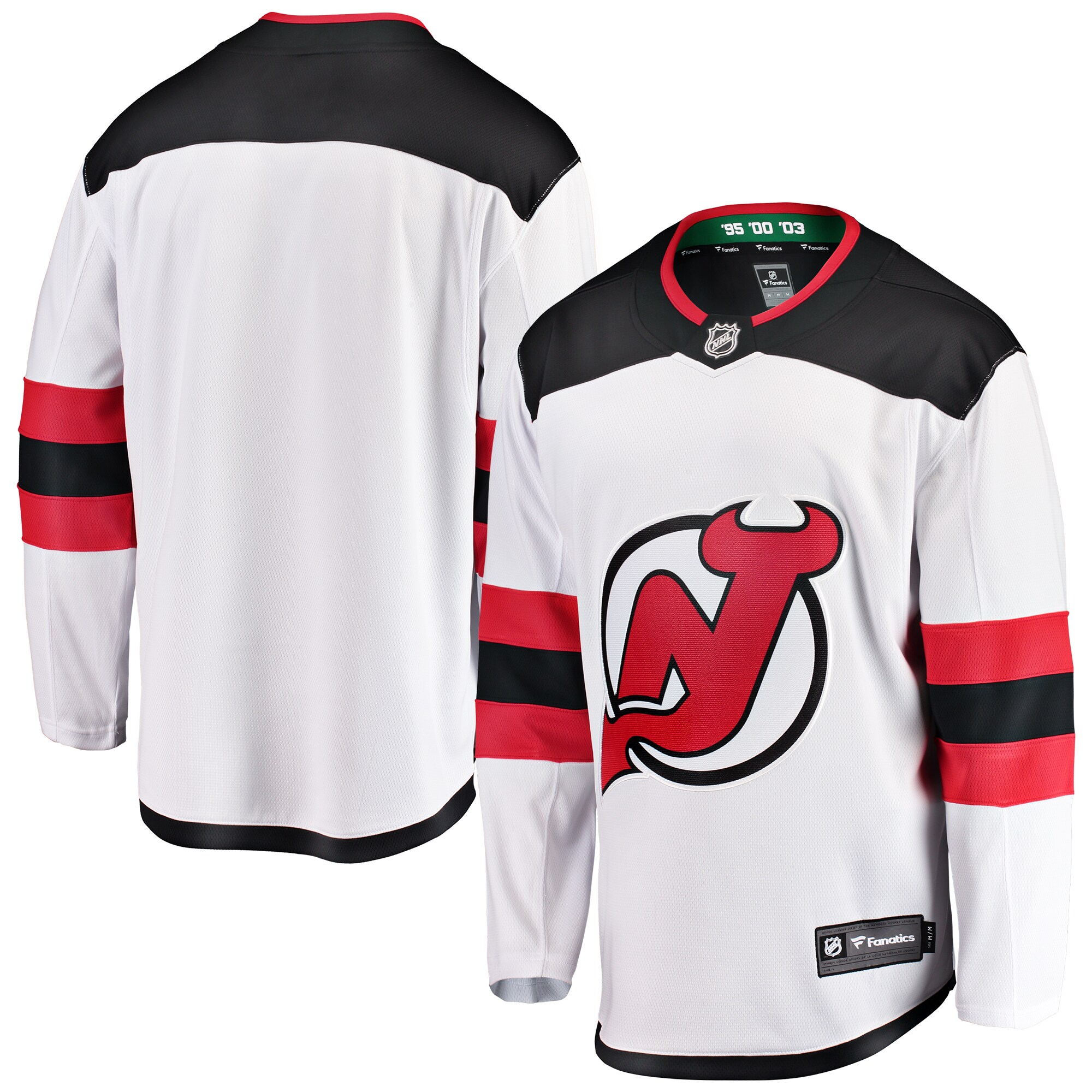 Youth New Jersey Devils White Away Breakaway Jersey - JS825 