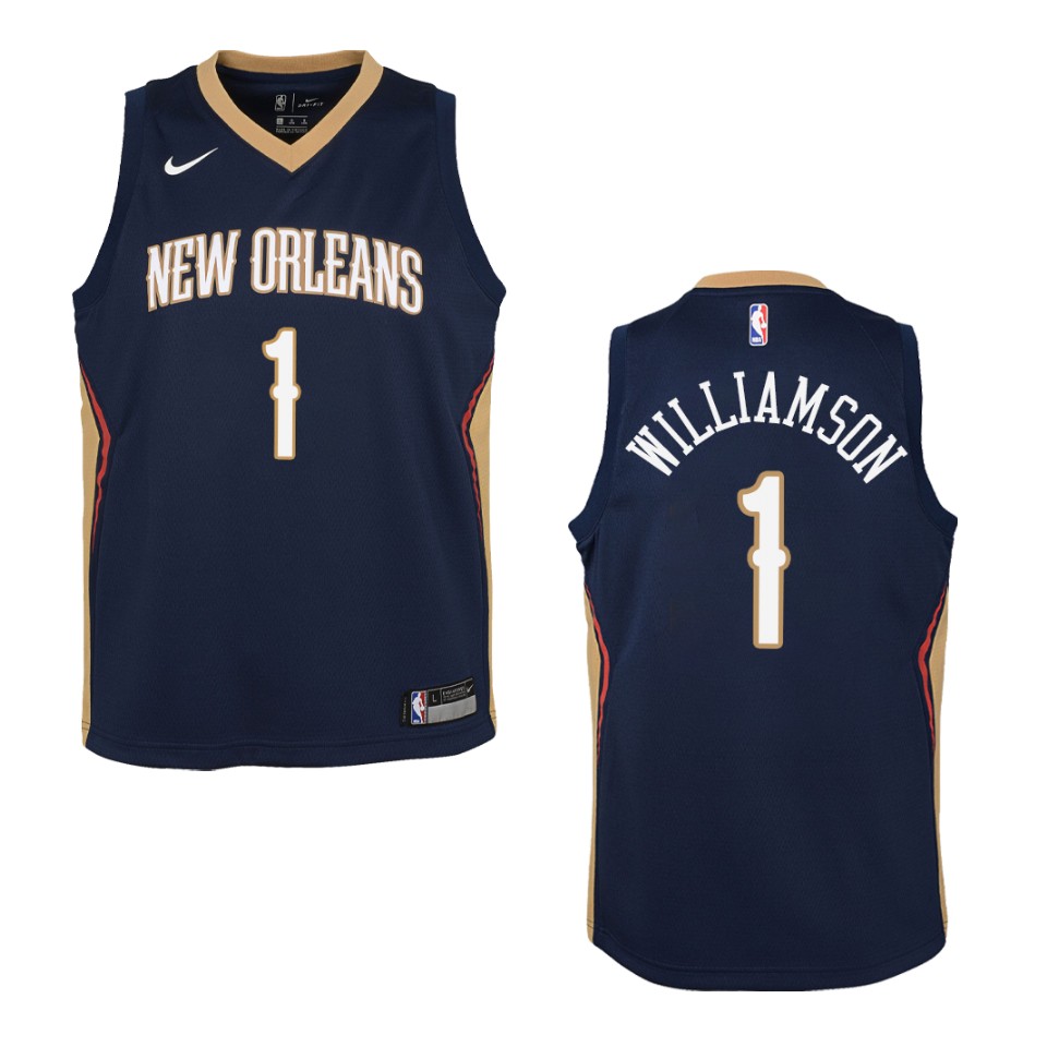 Youth New Orleans Pelicans #1 Zion Williamson Icon Swingman Jersey - Navy
