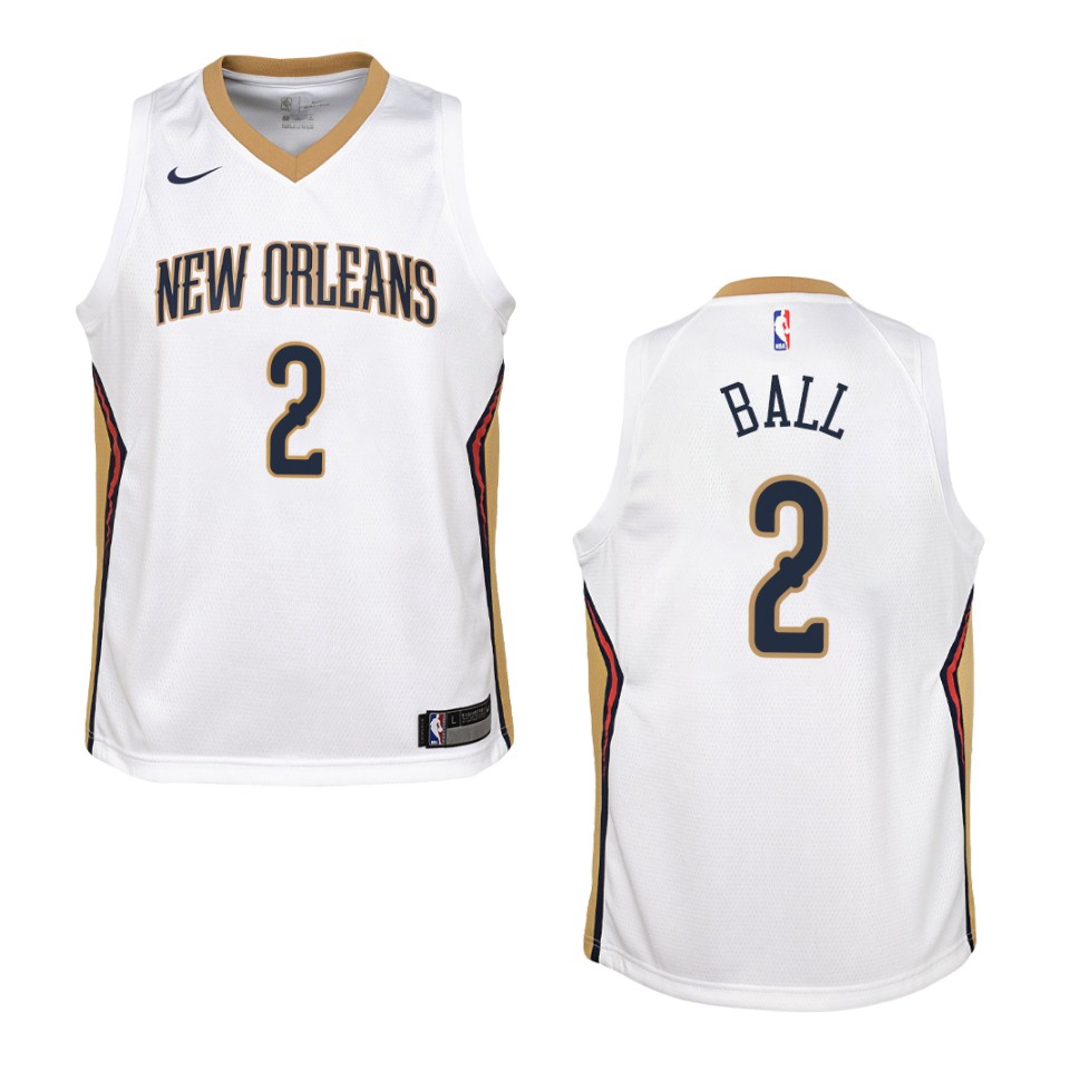 Youth New Orleans Pelicans #2 Lonzo Ball Association Swingman Jersey - White