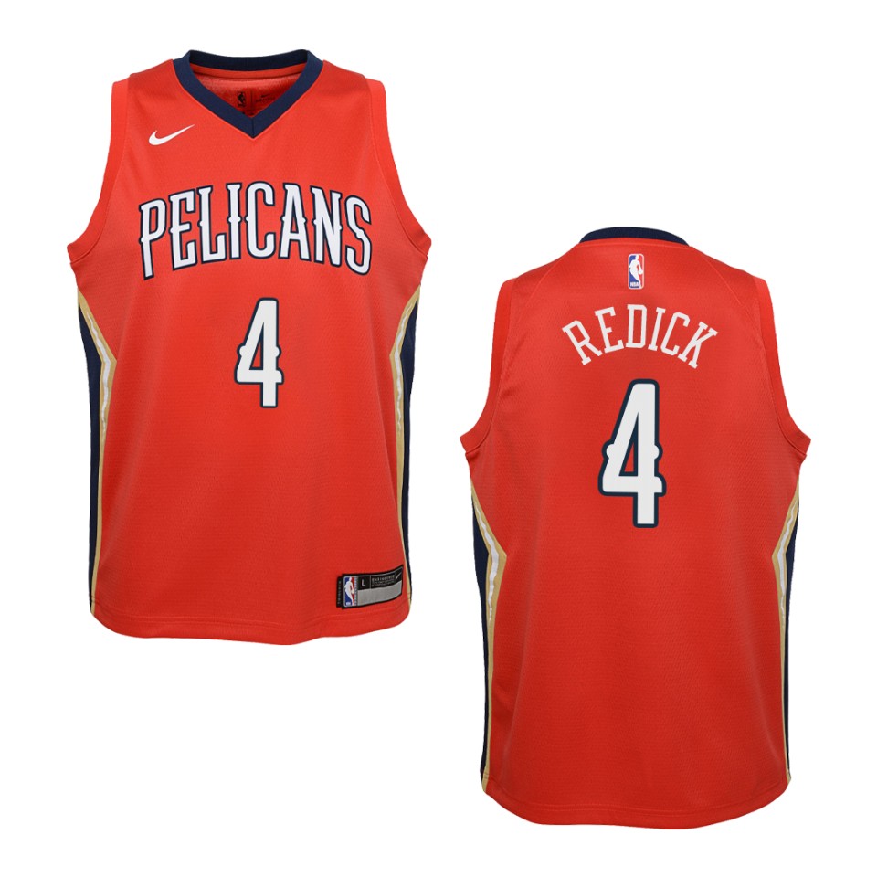 Youth New Orleans Pelicans #4 J.j. Redick Statement Swingman Jersey - Red