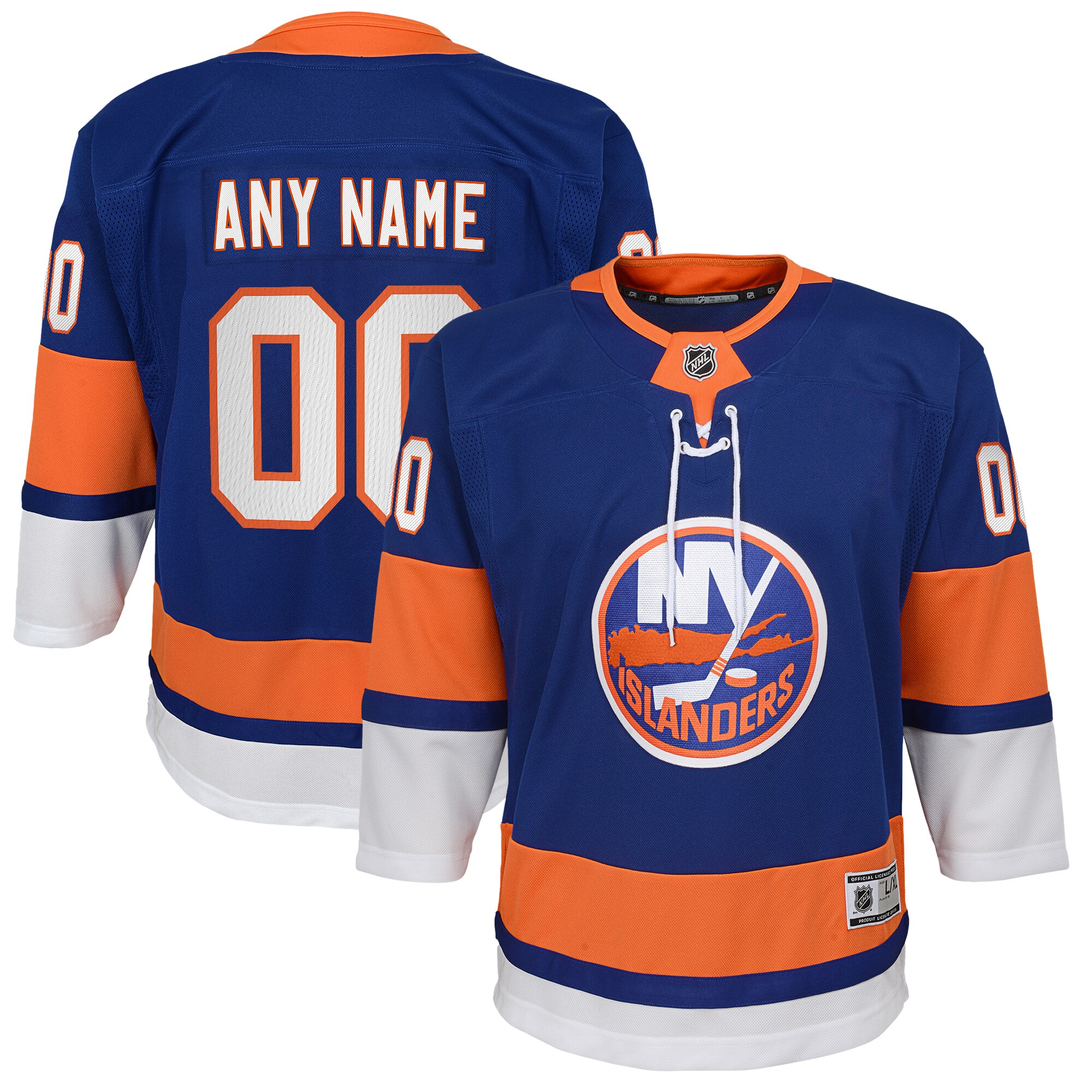 Youth New York Islanders Blue Home Premier Custom Jersey - JS177 