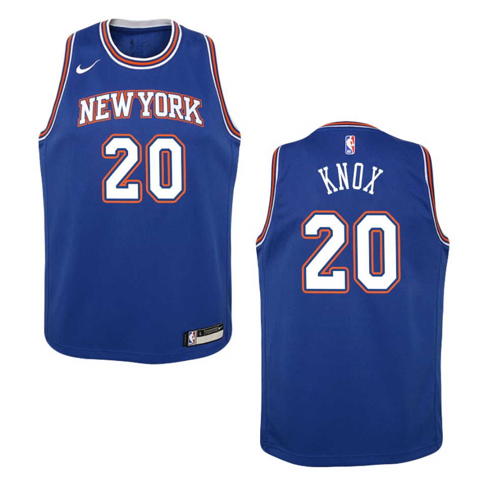 Youth New York Knicks #20 Kevin Knox Statement Swingman Jersey - Royal