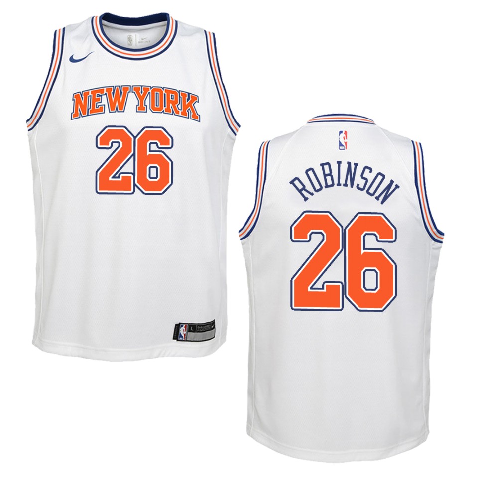 Youth New York Knicks #26 Mitchell Robinson Statement Swingman Jersey - White