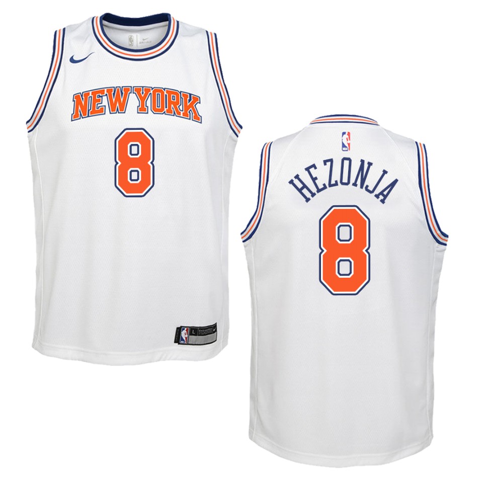 Youth New York Knicks #8 Mario Hezonja Statement Swingman Jersey - White