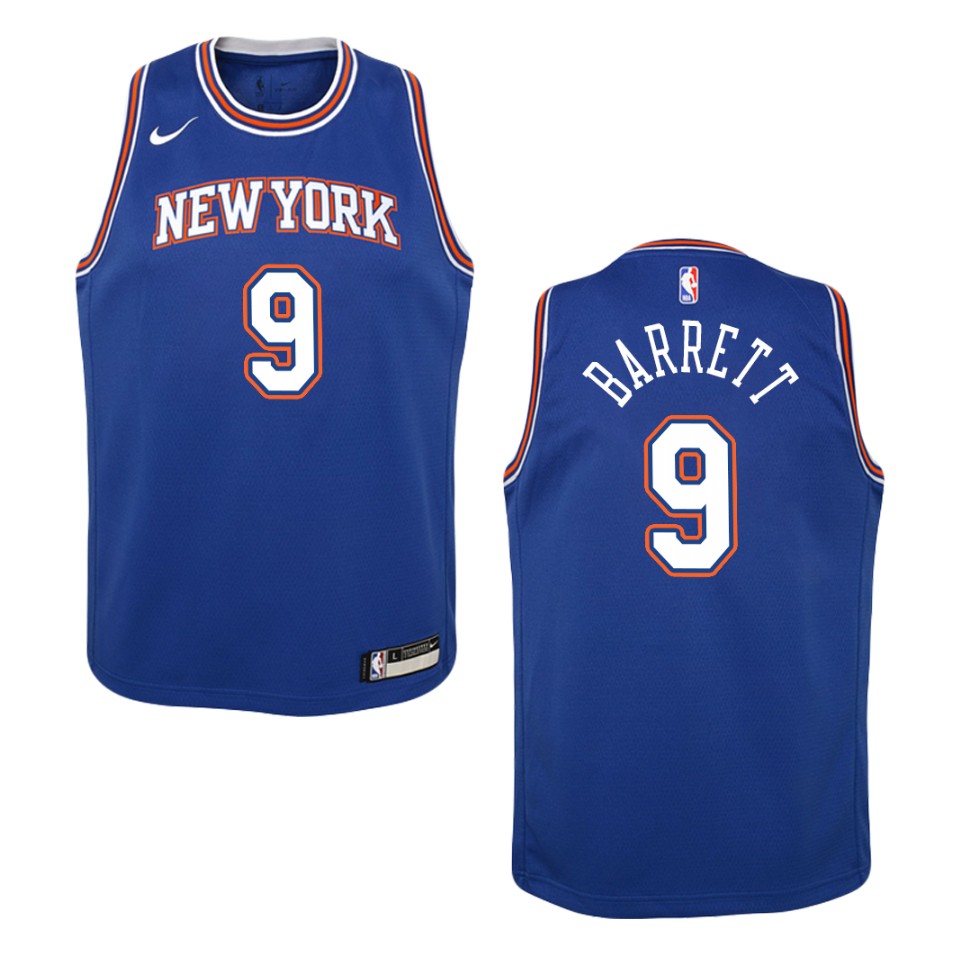 Youth New York Knicks #9 R.j. Barrett Statement Swingman Jersey - Royal