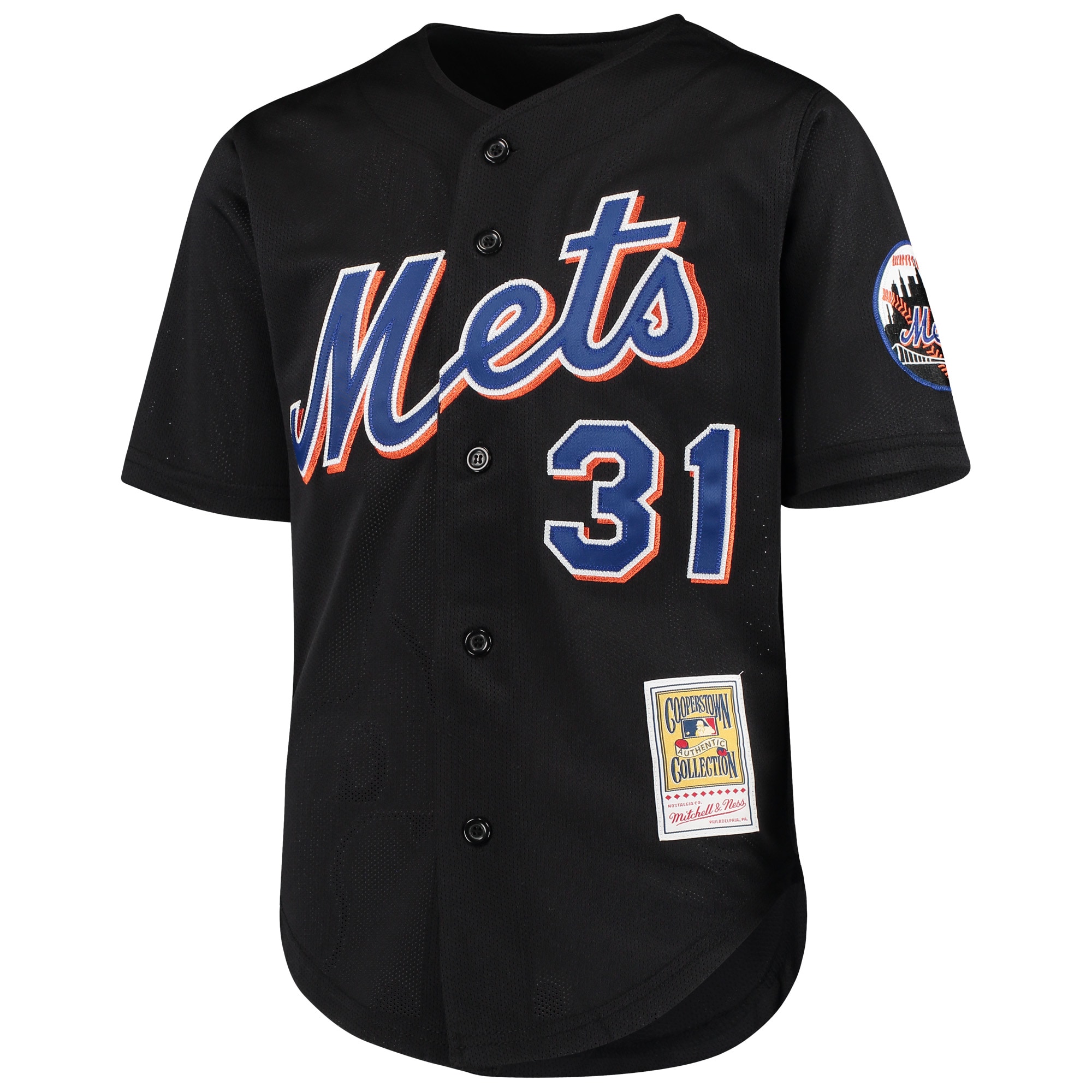 Alternative view of Youth New York Mets Mike Piazza Mitchell & Ness Black Cooperstown Collection Mesh Batting Practice Jersey 