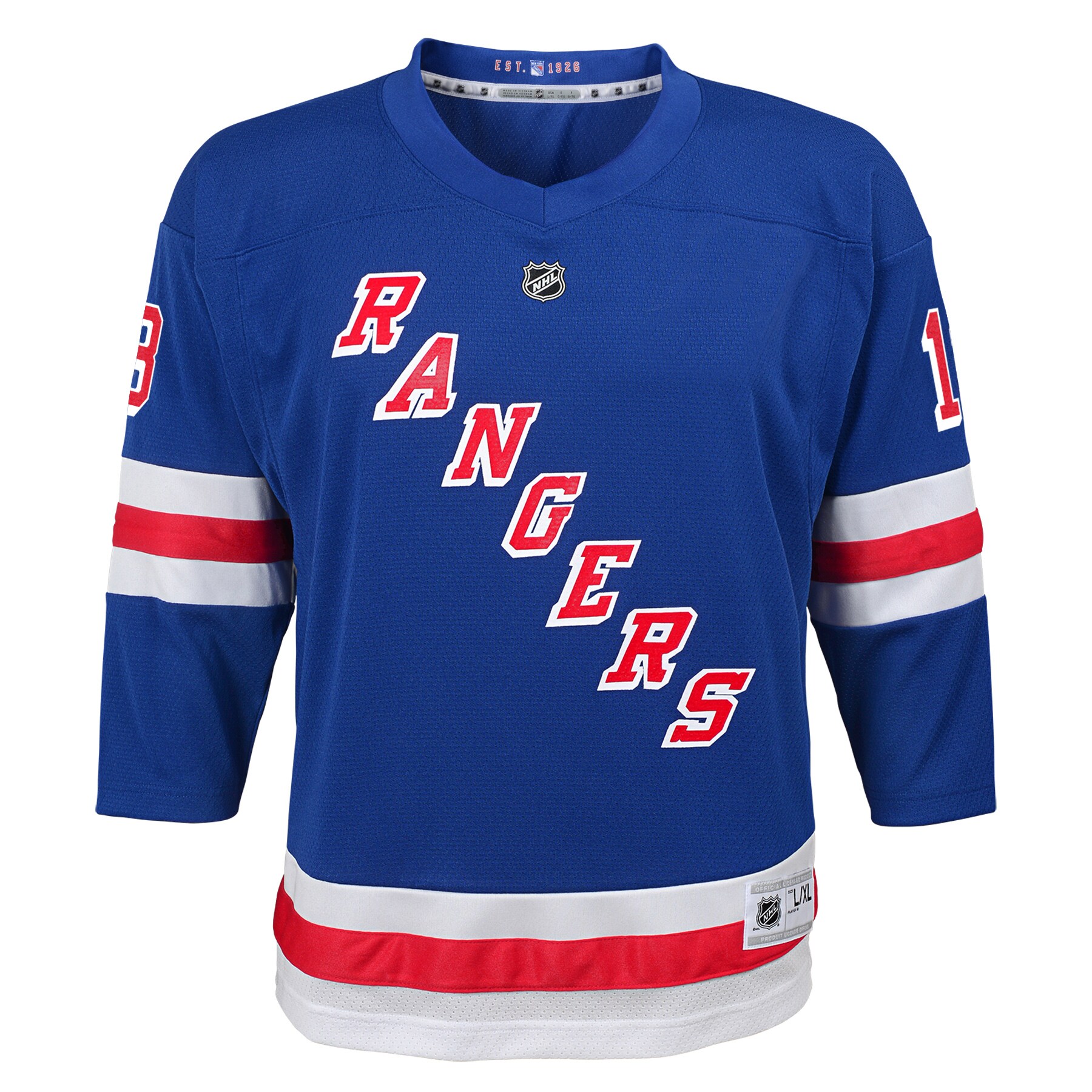 Alternative view of Youth New York Rangers Alexis Lafreniere Blue Home Player Jersey - JS399 