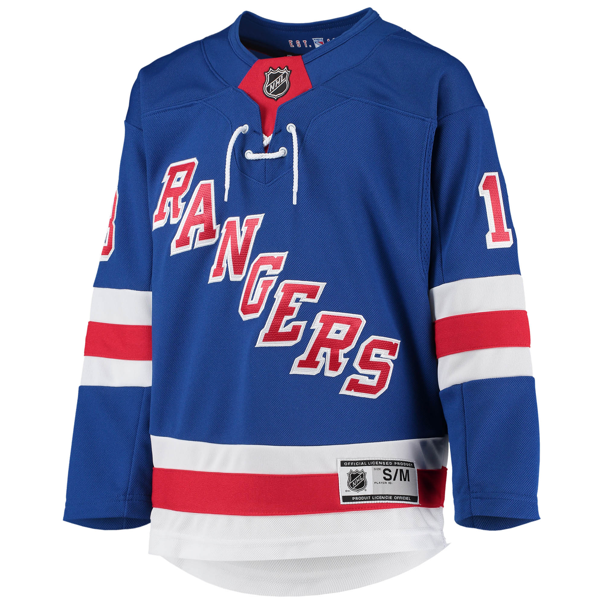 Alternative view of Youth New York Rangers Alexis Lafreniere Blue Home Premier Player Jersey - JS361 
