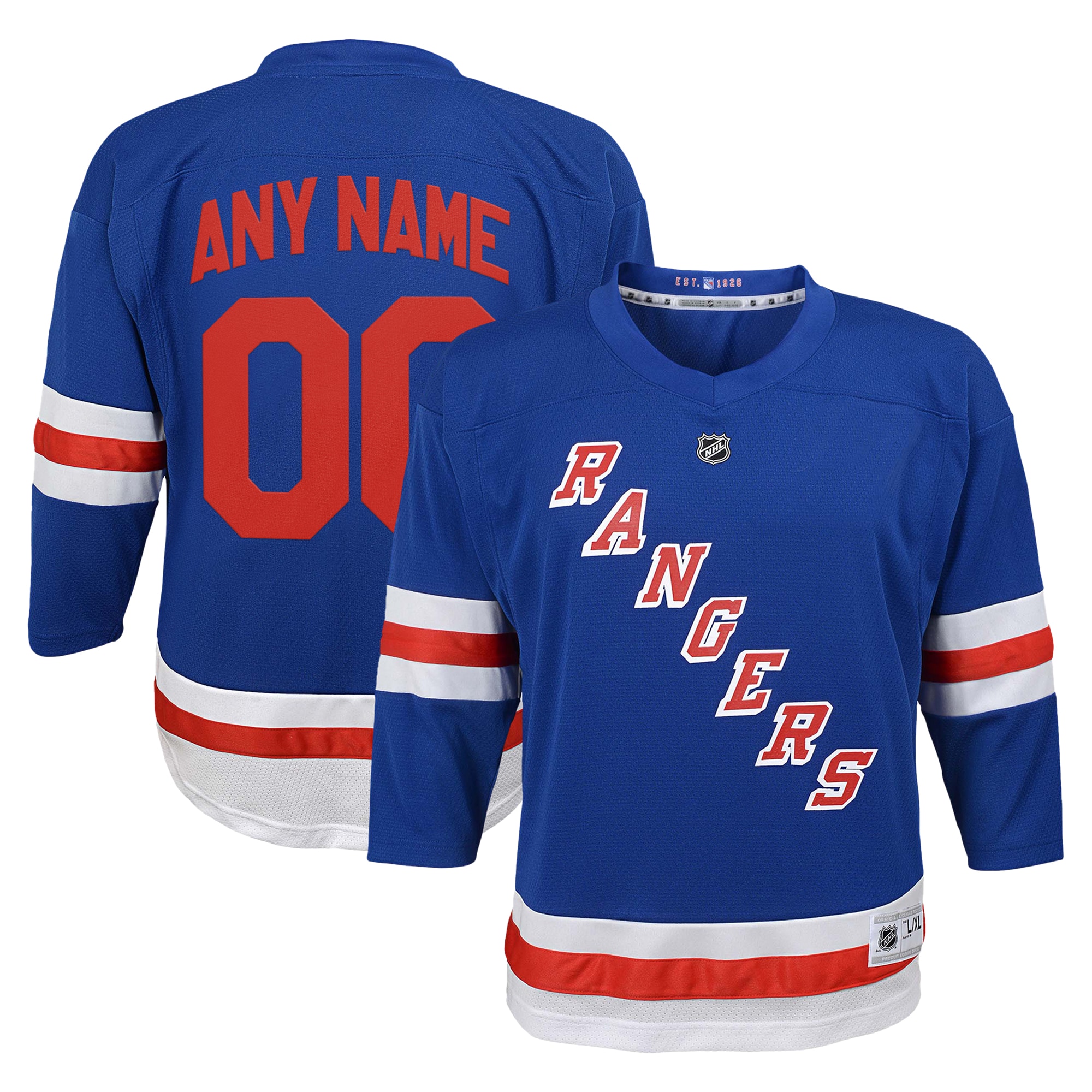Youth New York Rangers Blue Custom Jersey - JS591 