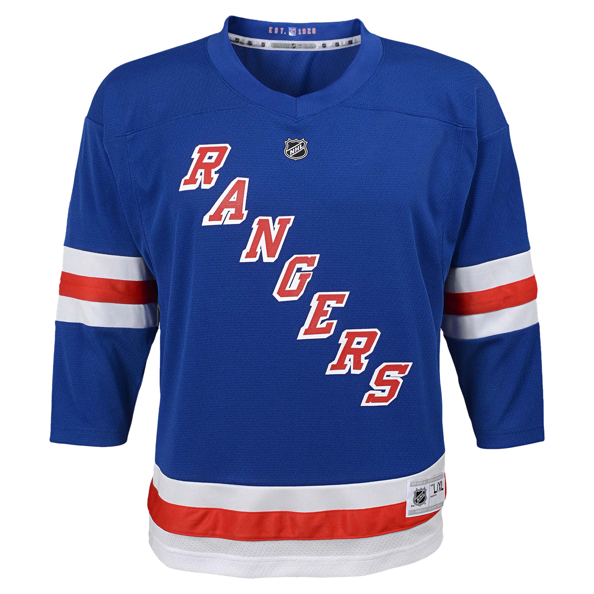 Alternative view of Youth New York Rangers Blue Custom Jersey - JS591 
